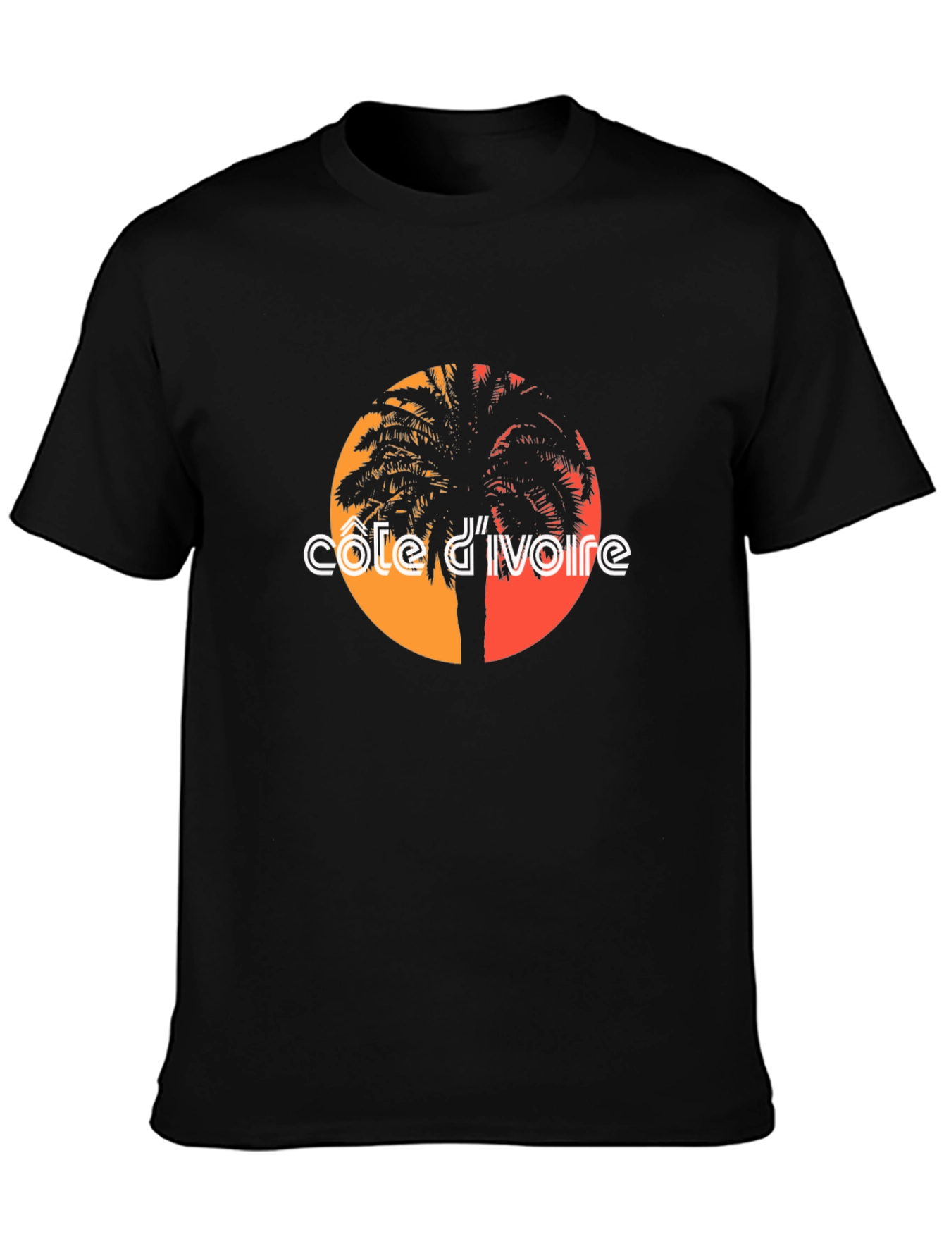 Côte dIvoire Palm Tree Graphic Tee - Black