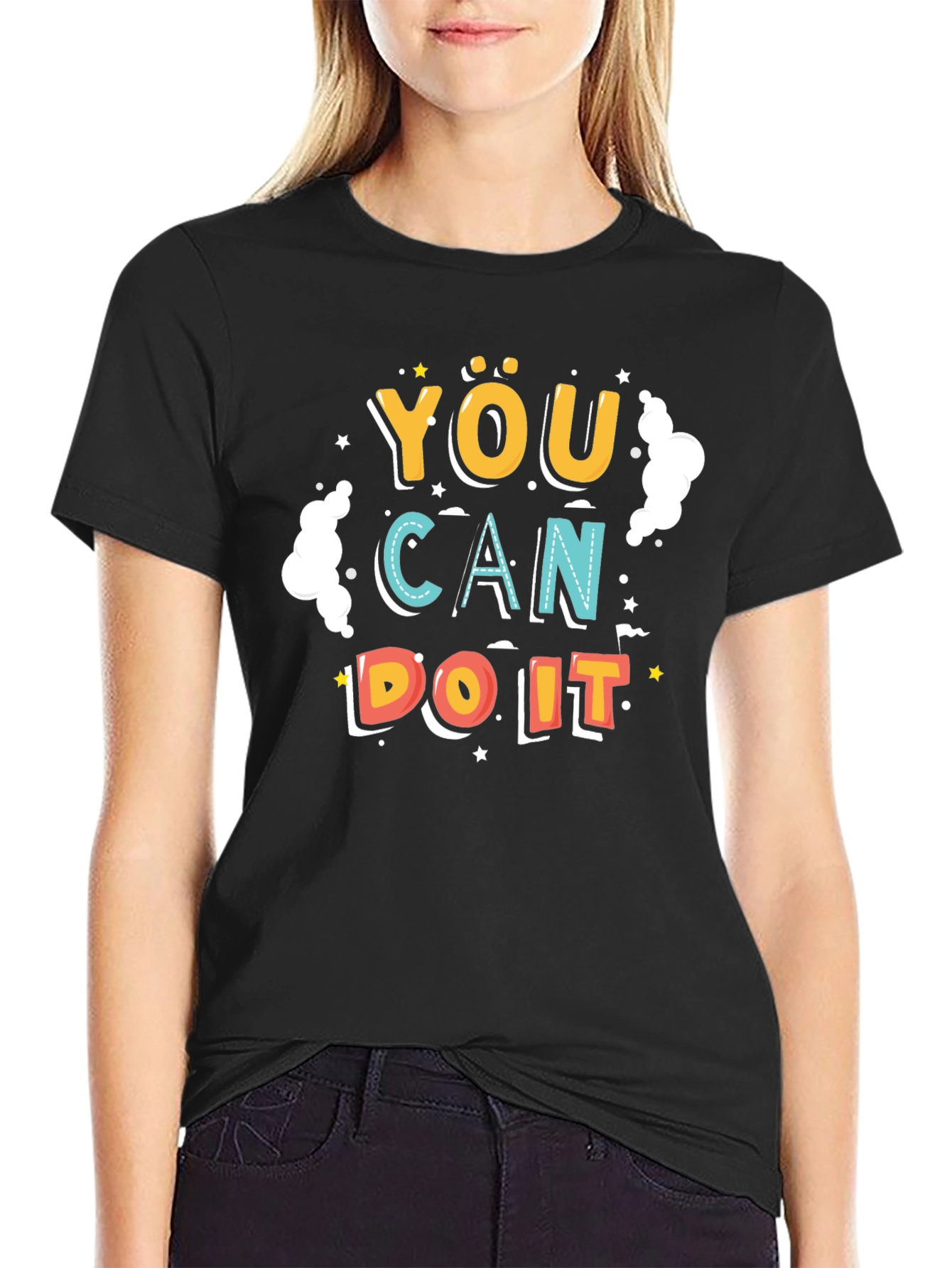 Motivational You Can Do It Black T-Shirt