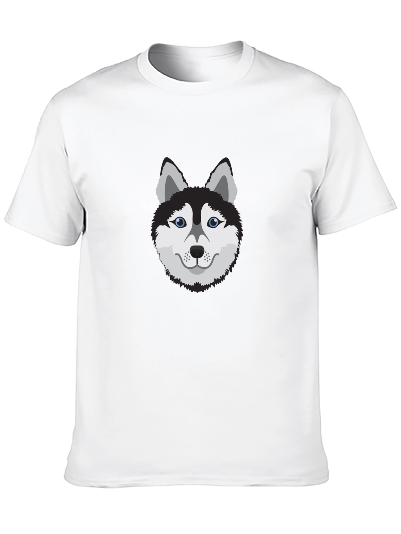 Cool Husky Dog Graphic Tee - Black Cotton T-Shirt