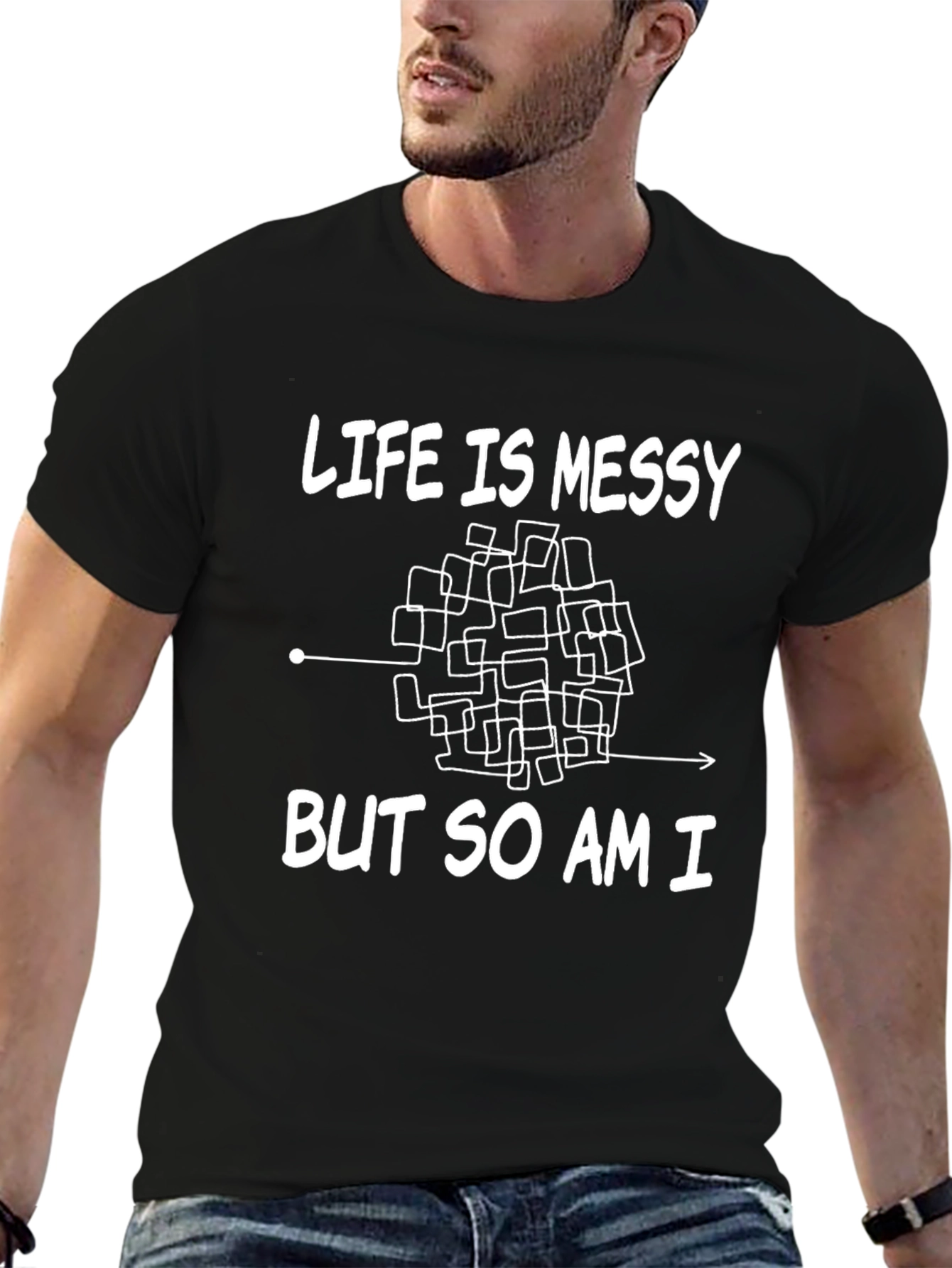 Life is Messy Graphic T-Shirt - Black