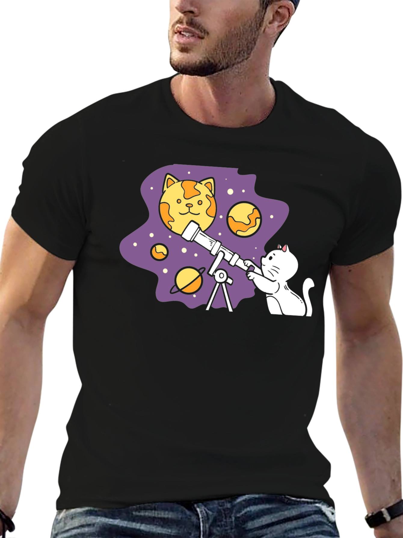 Cat Astronomer T-Shirt - Space Adventure