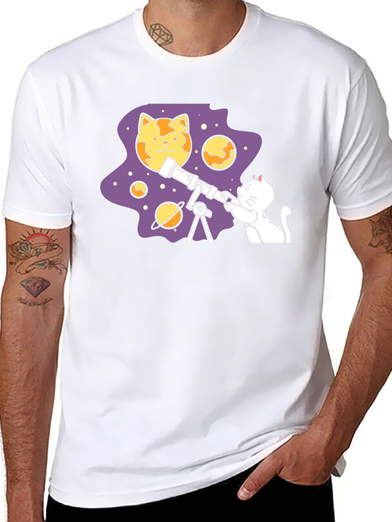 Cat Astronomer T-Shirt - Space Adventure