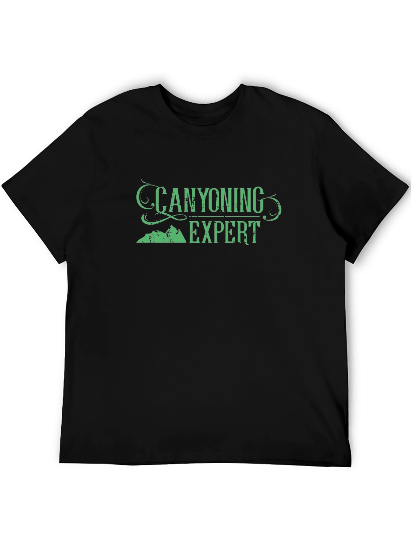 Canyoning Expert Graphic T-Shirt - Black Crew Neck