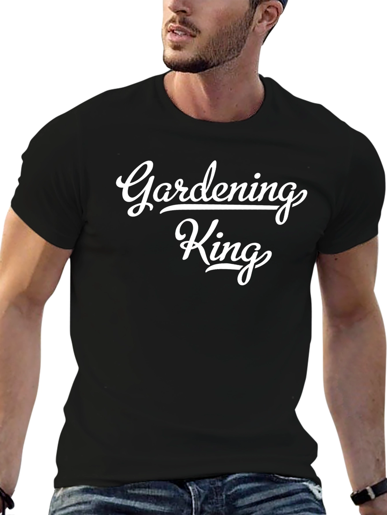 Gardening King Black Cotton T-Shirt