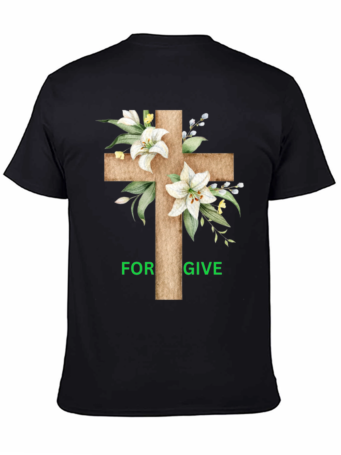 Forgive Floral Cross Graphic T-Shirt