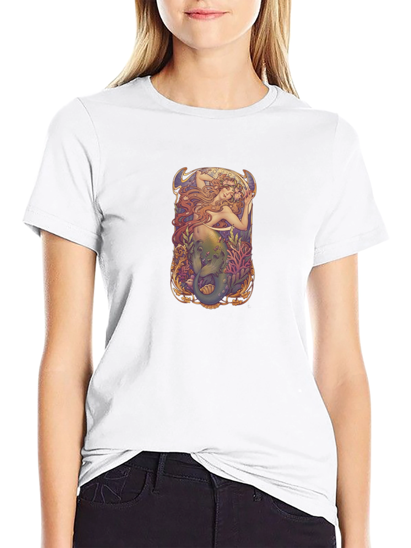 Art Nouveau Mermaid Graphic T-Shirt
