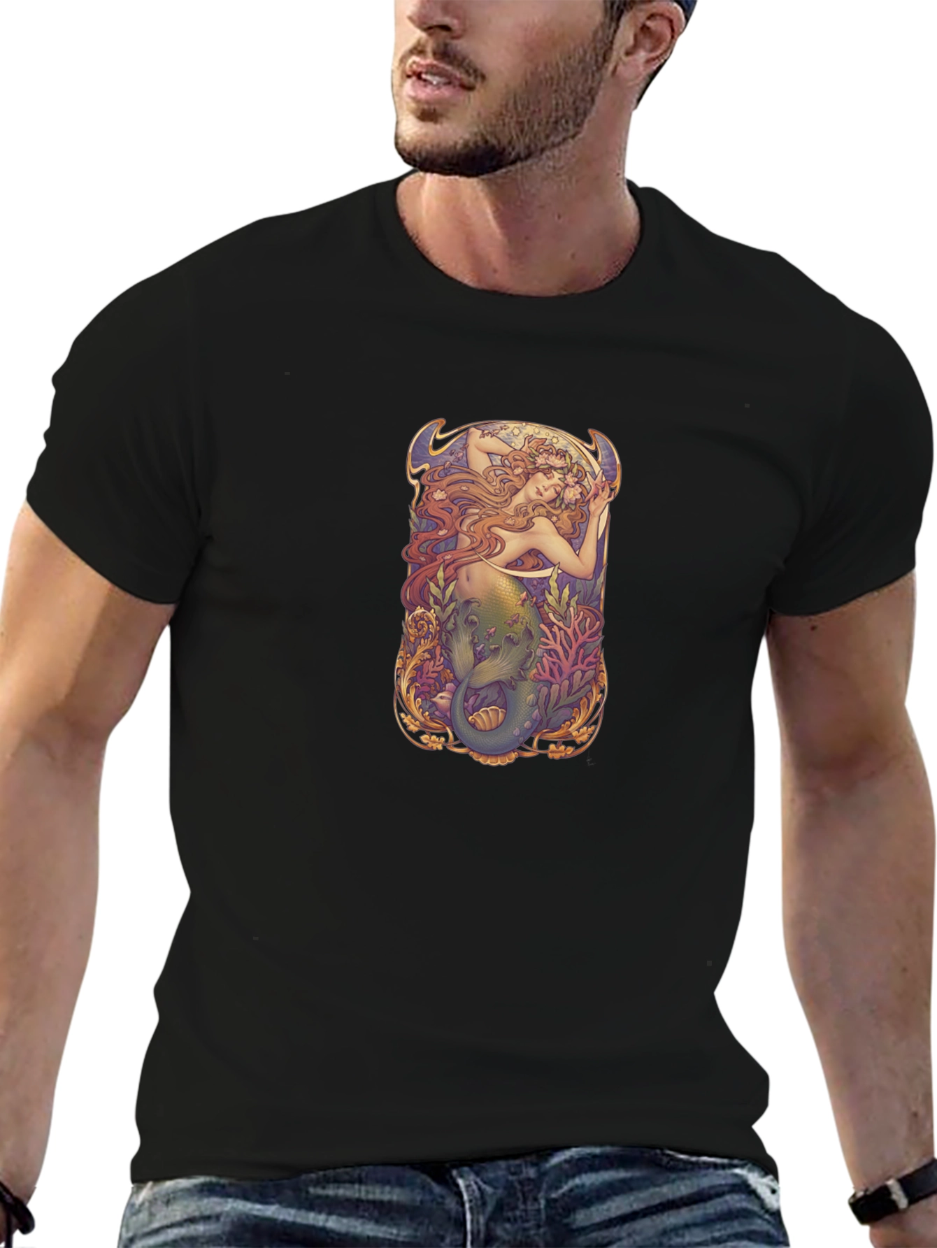 Art Nouveau Mermaid Graphic T-Shirt