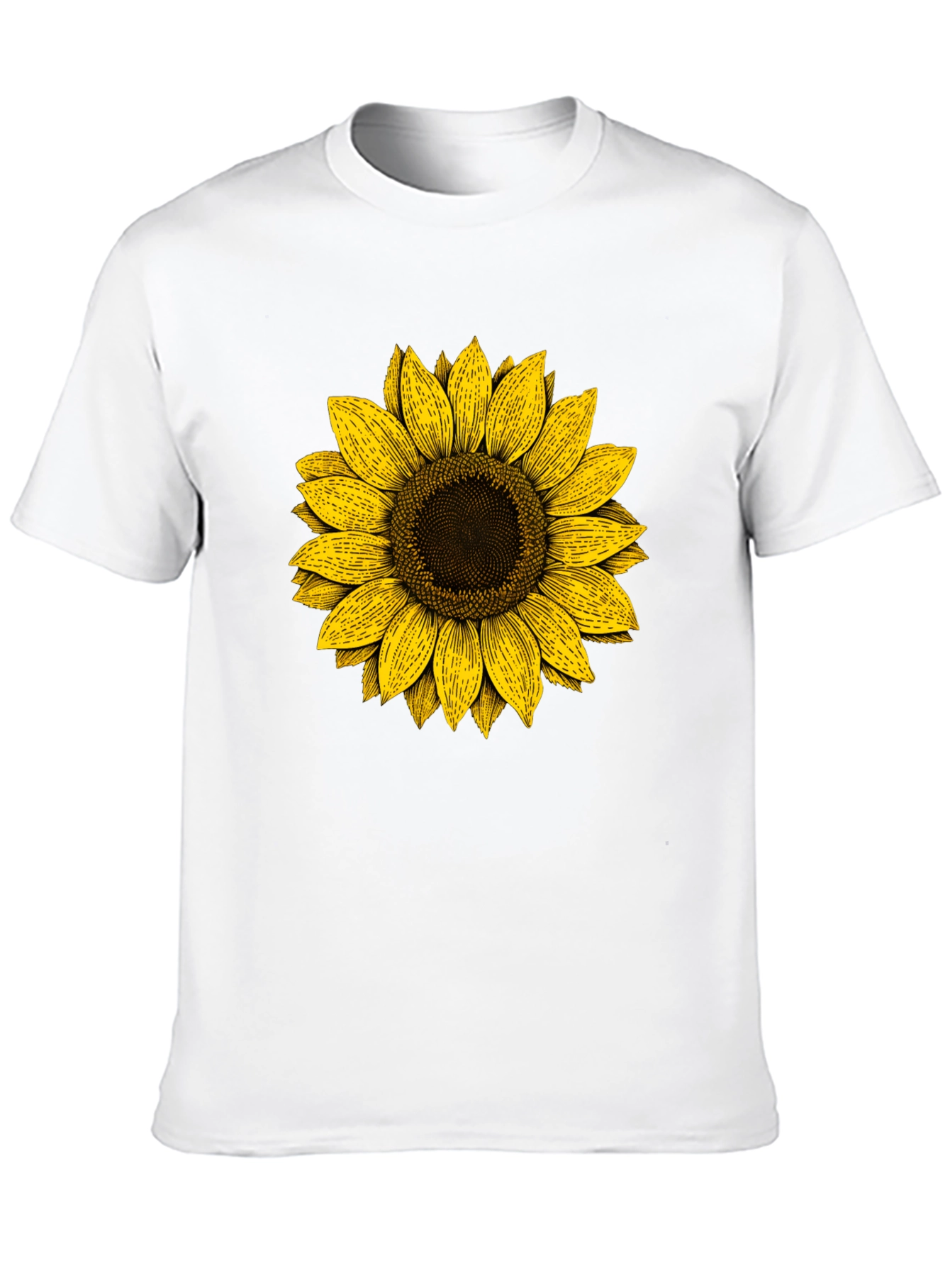 Sunflower Graphic Print Black T-Shirt