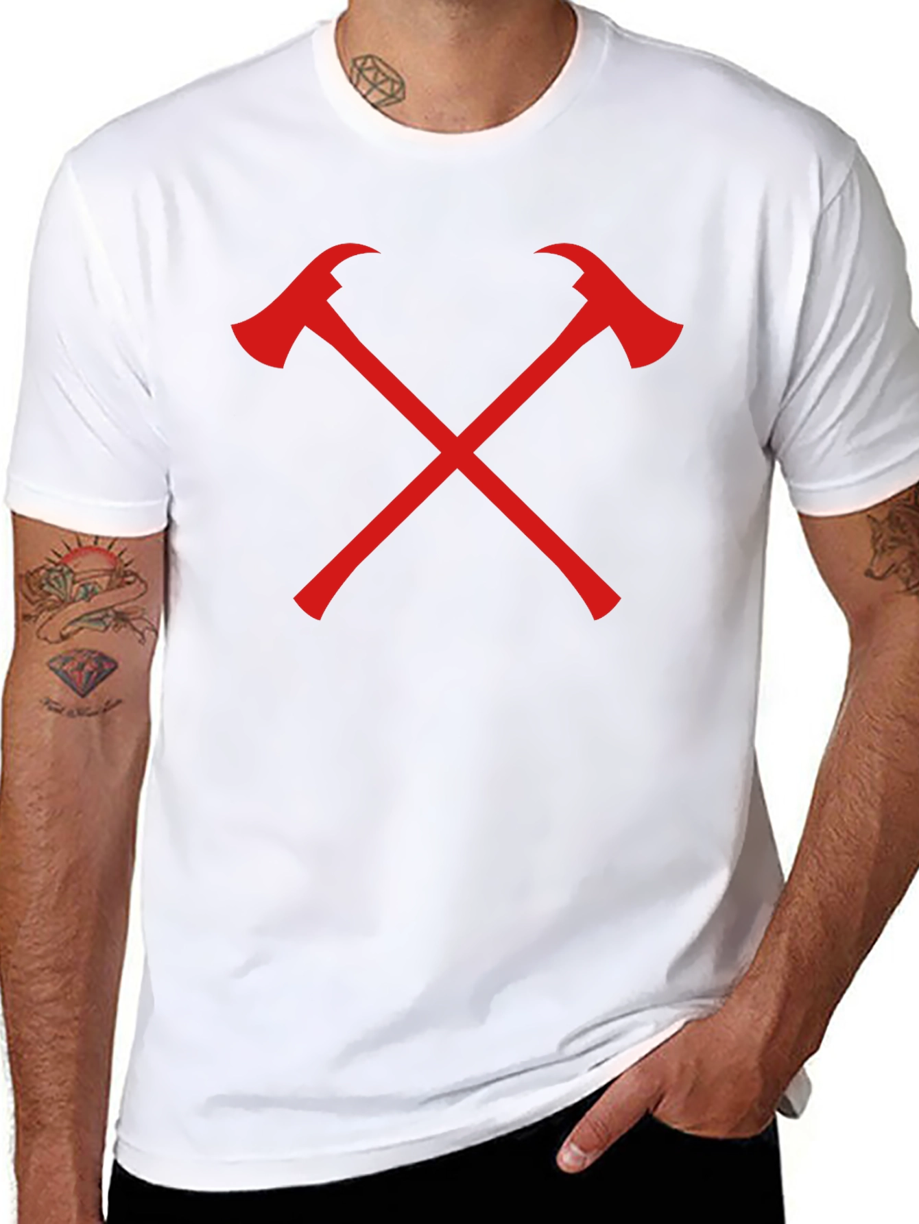 Firefighter Axe Crew Neck T-Shirt