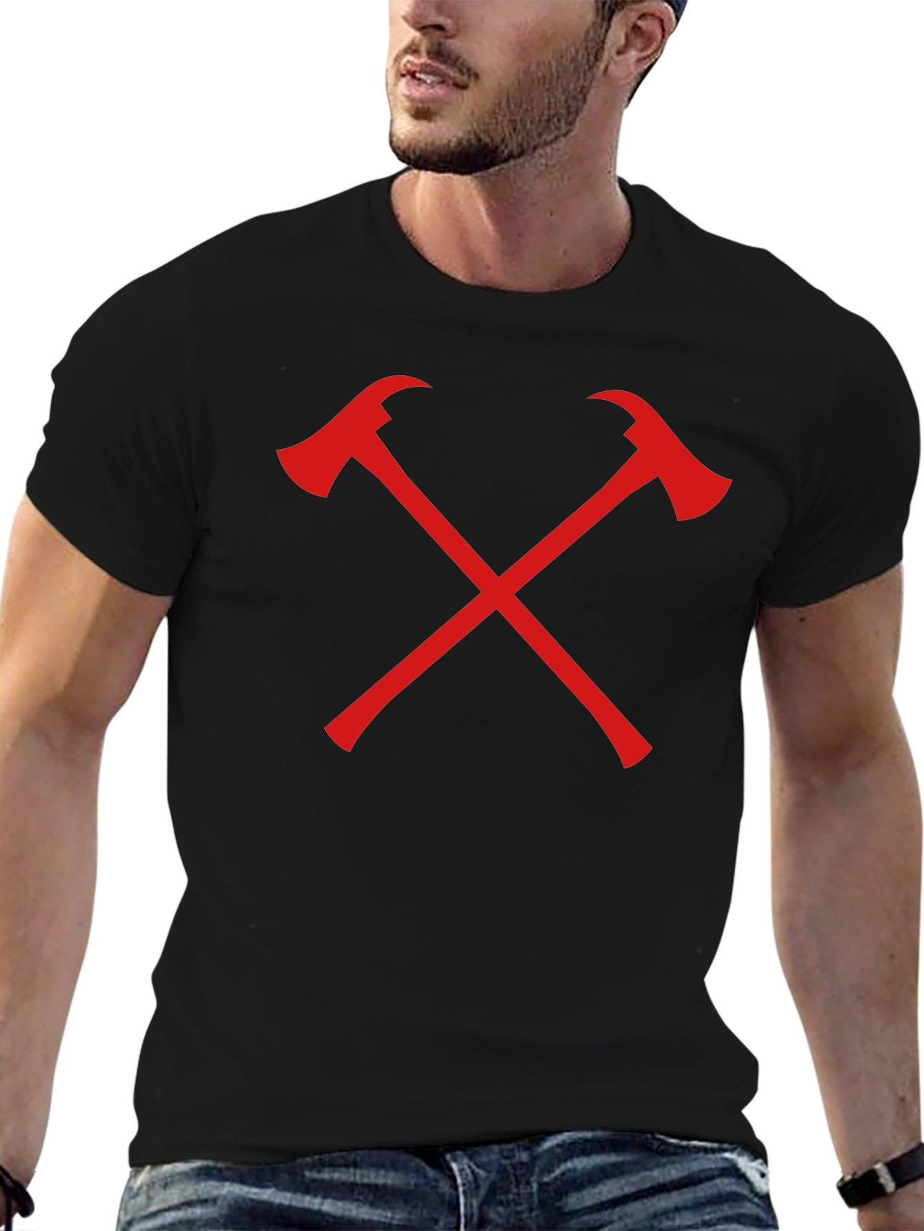 Firefighter Axe Crew Neck T-Shirt