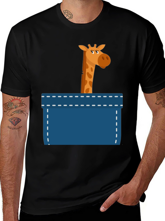 Giraffe Pocket Graphic T-Shirt