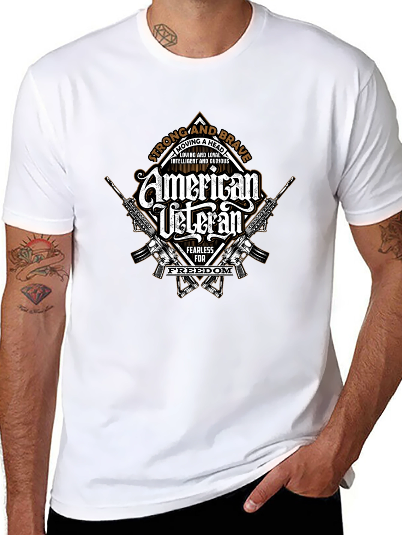 American Veteran Graphic Print T-Shirt