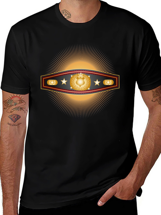 Golden Shield Starburst Graphic T-Shirt