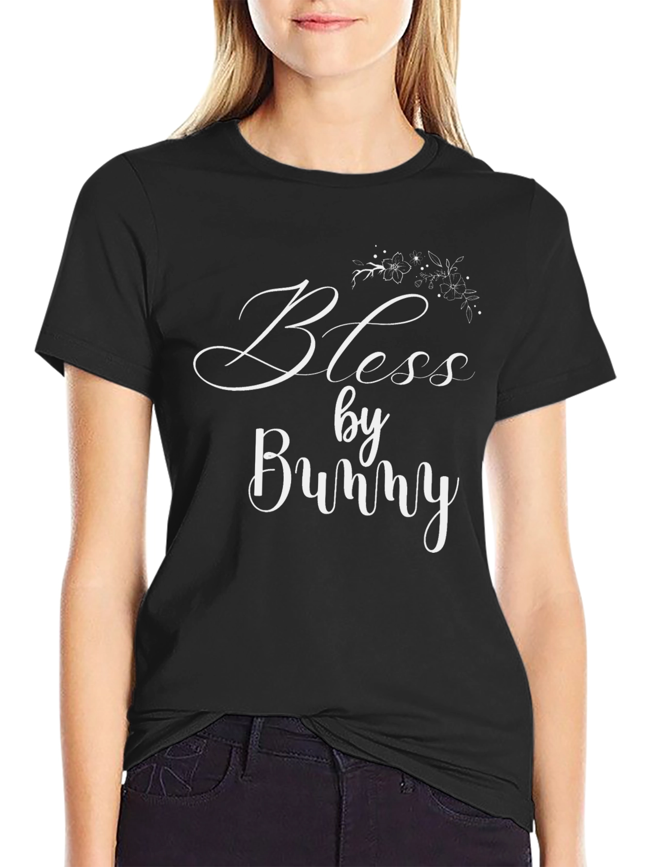 Blessed by Bunny Black T-Shirt