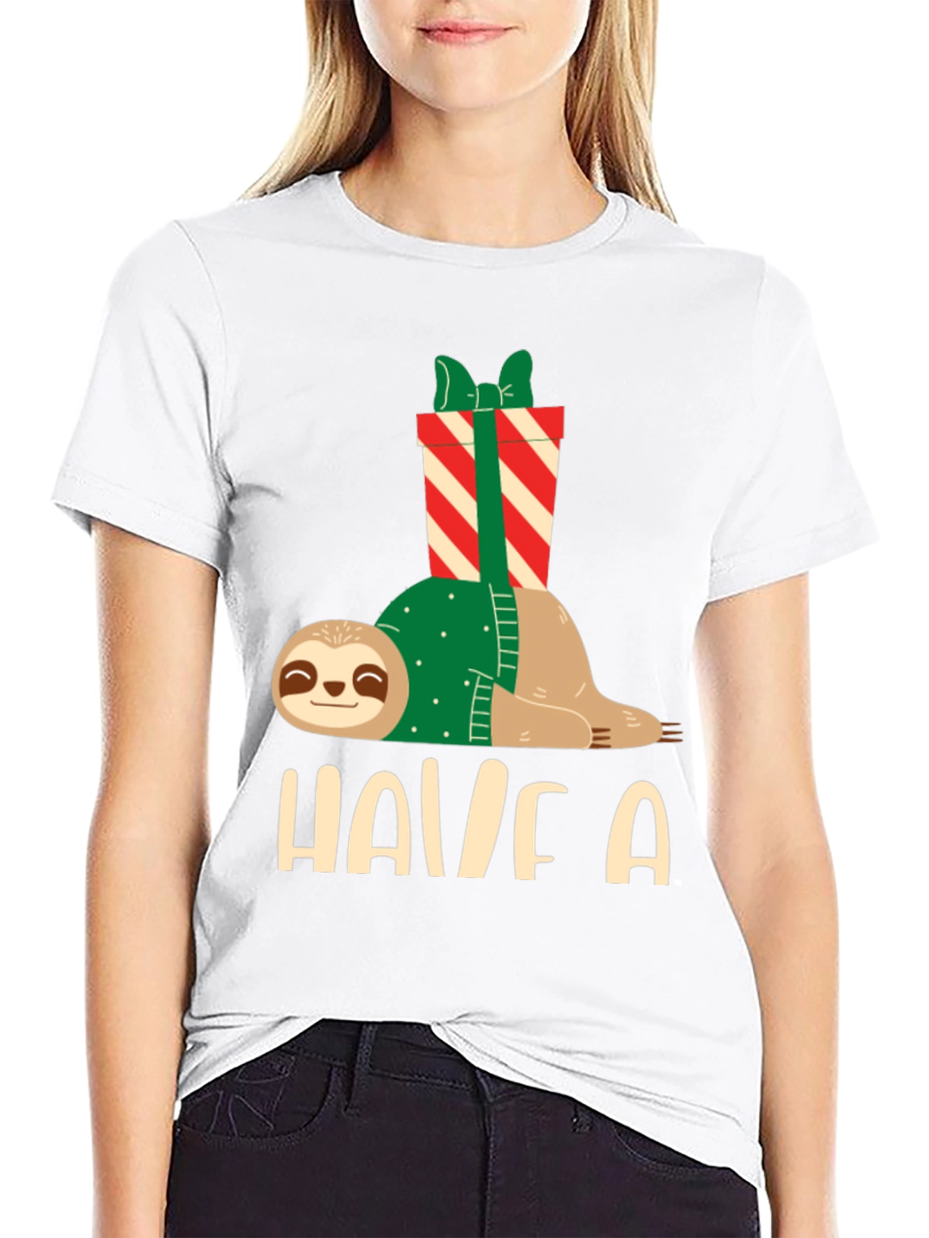 Holiday Sloth T-Shirt - Festive Relaxed Fit