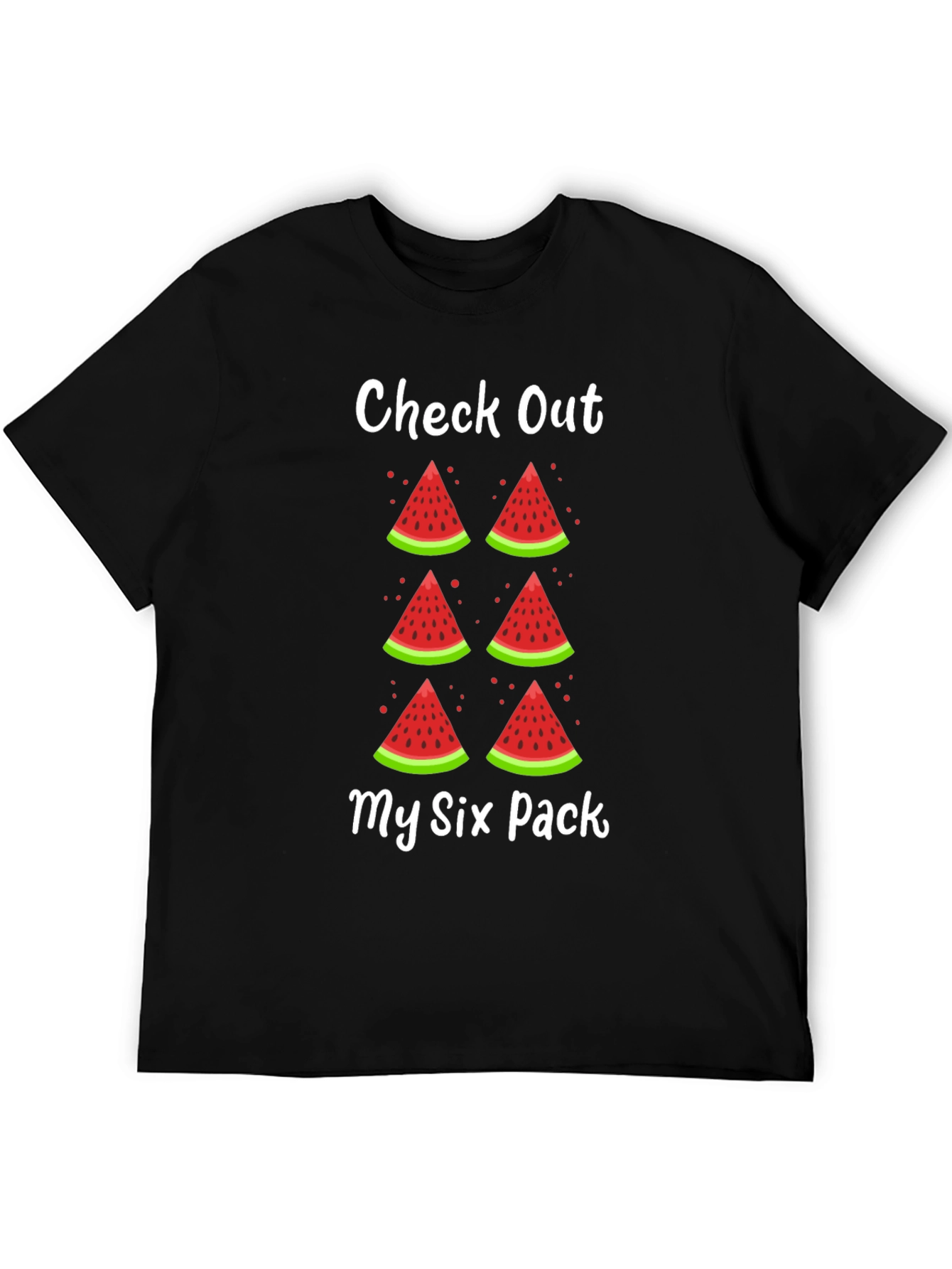 Funny Watermelon Six Pack Graphic T-Shirt