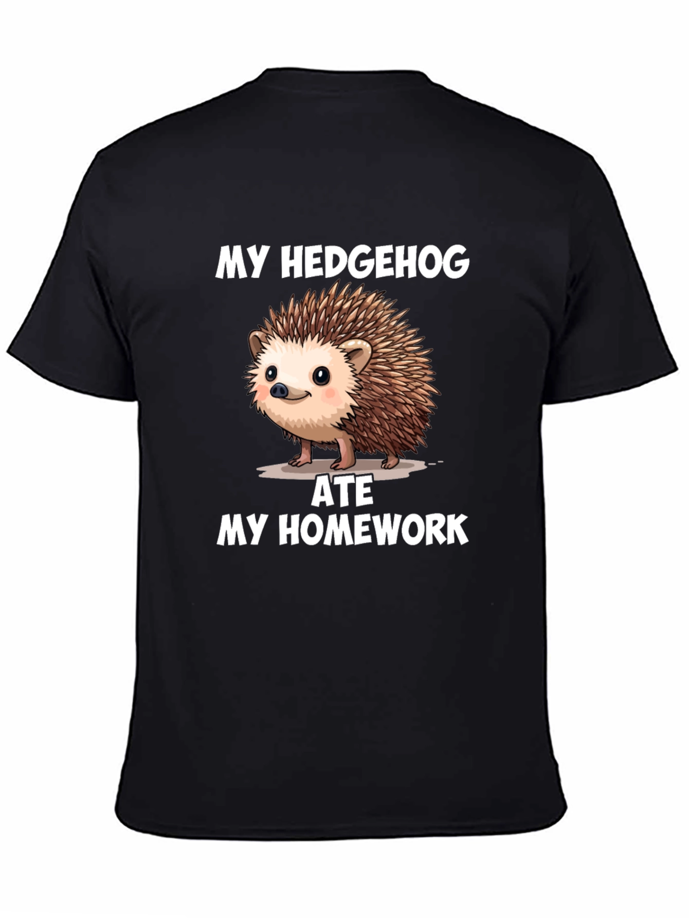 Funny Hedgehog Ate My Homework Graphic T-Shirt