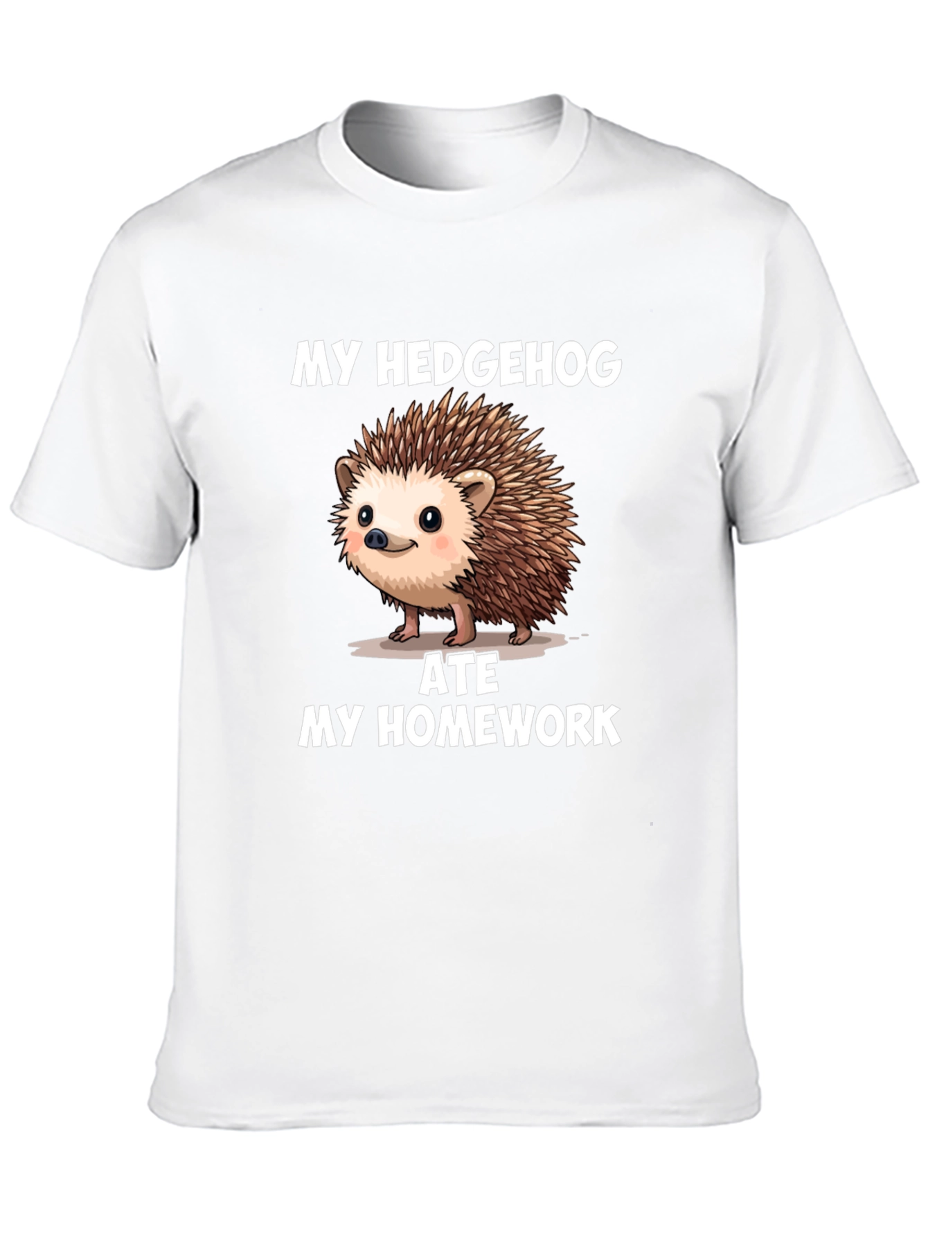 Funny Hedgehog Ate My Homework Graphic T-Shirt