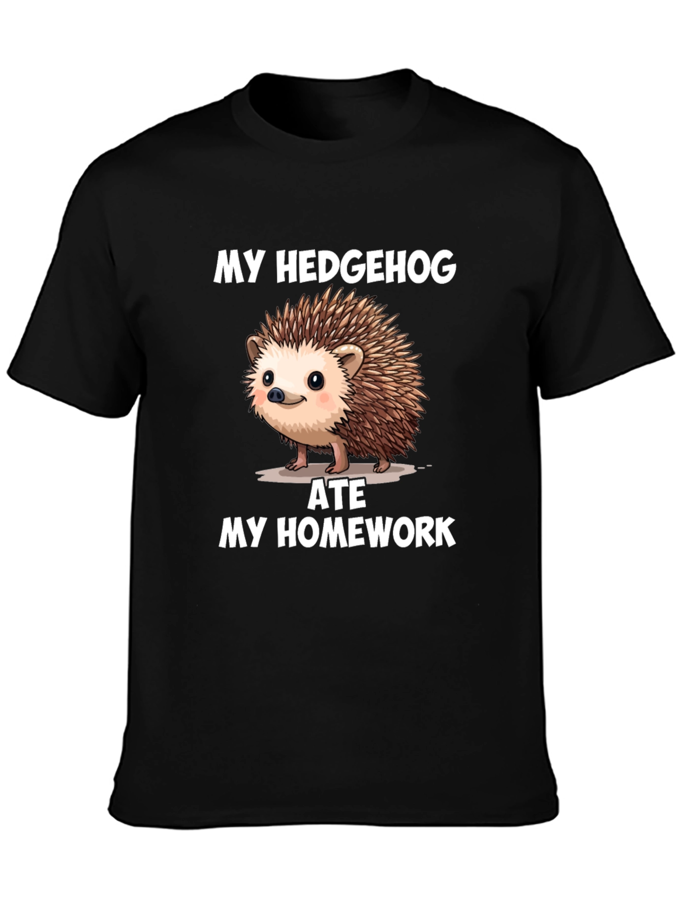 Funny Hedgehog Ate My Homework Graphic T-Shirt