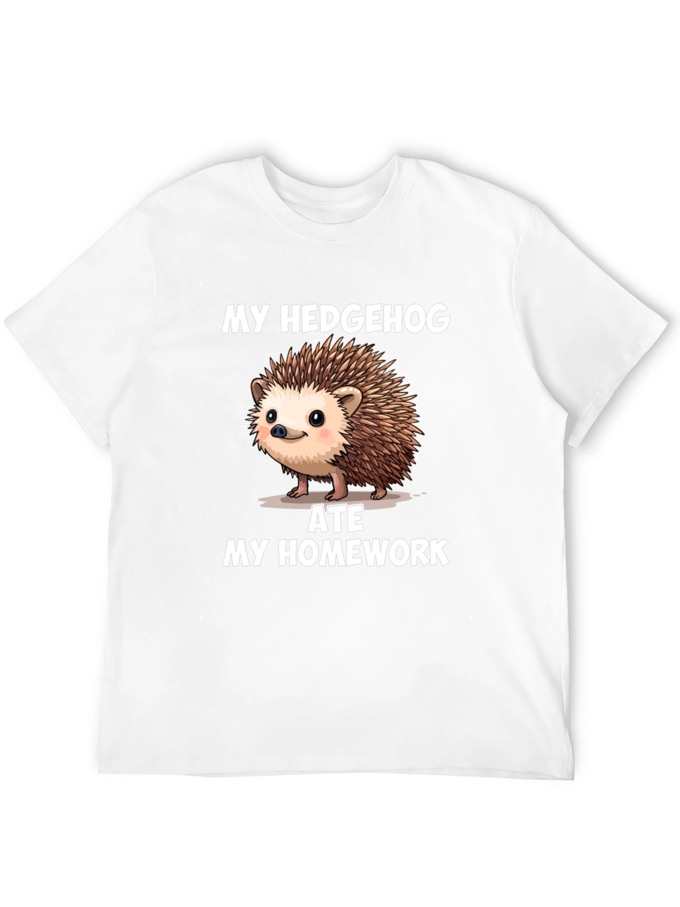 Funny Hedgehog Ate My Homework Graphic T-Shirt