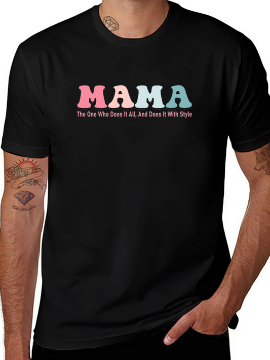 Mama Does It All Black Graphic Tee