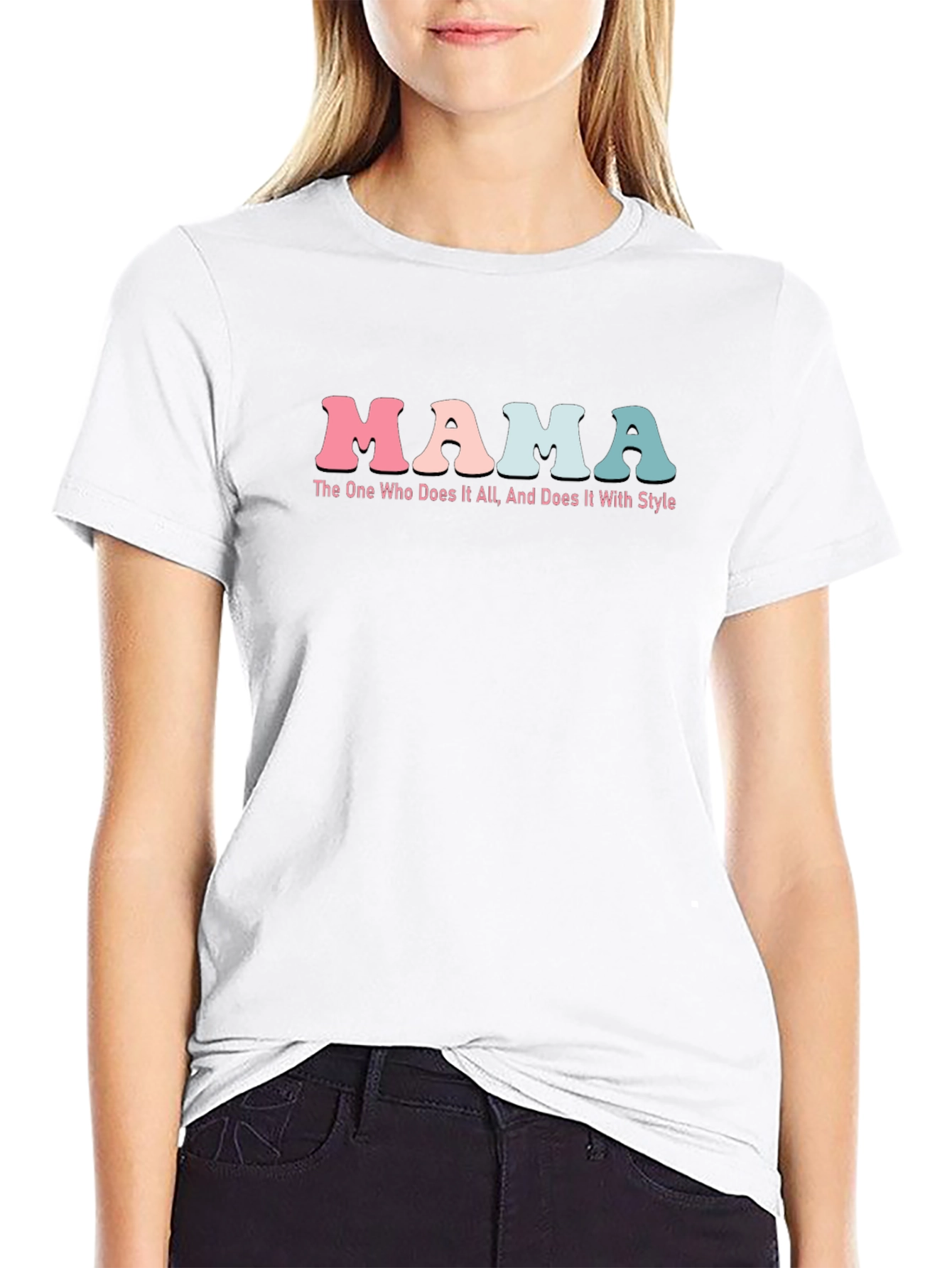 Mama Does It All Black Graphic Tee