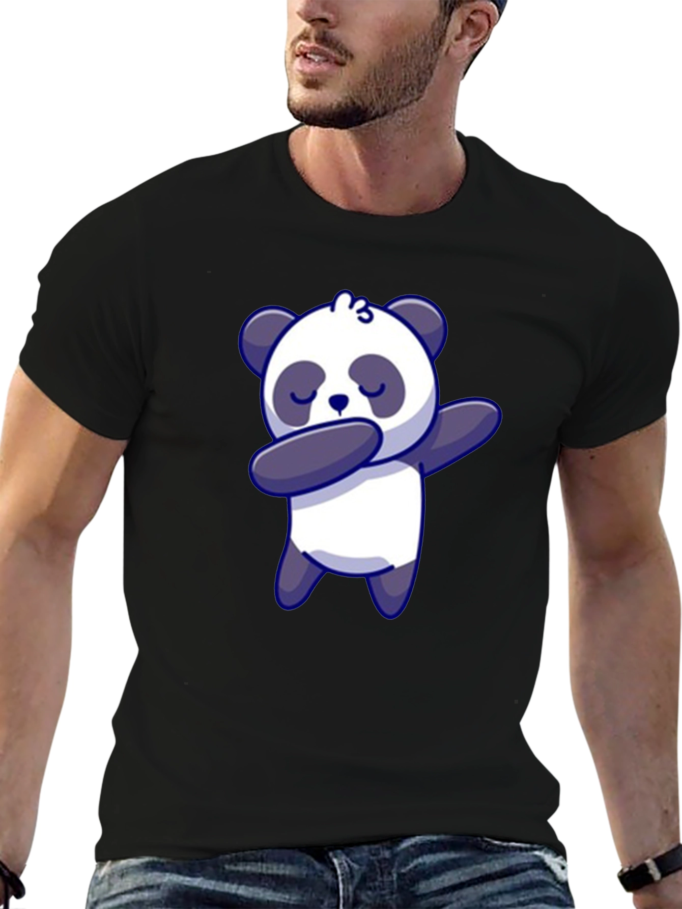 Dabbing Panda Bear T-Shirt Black
