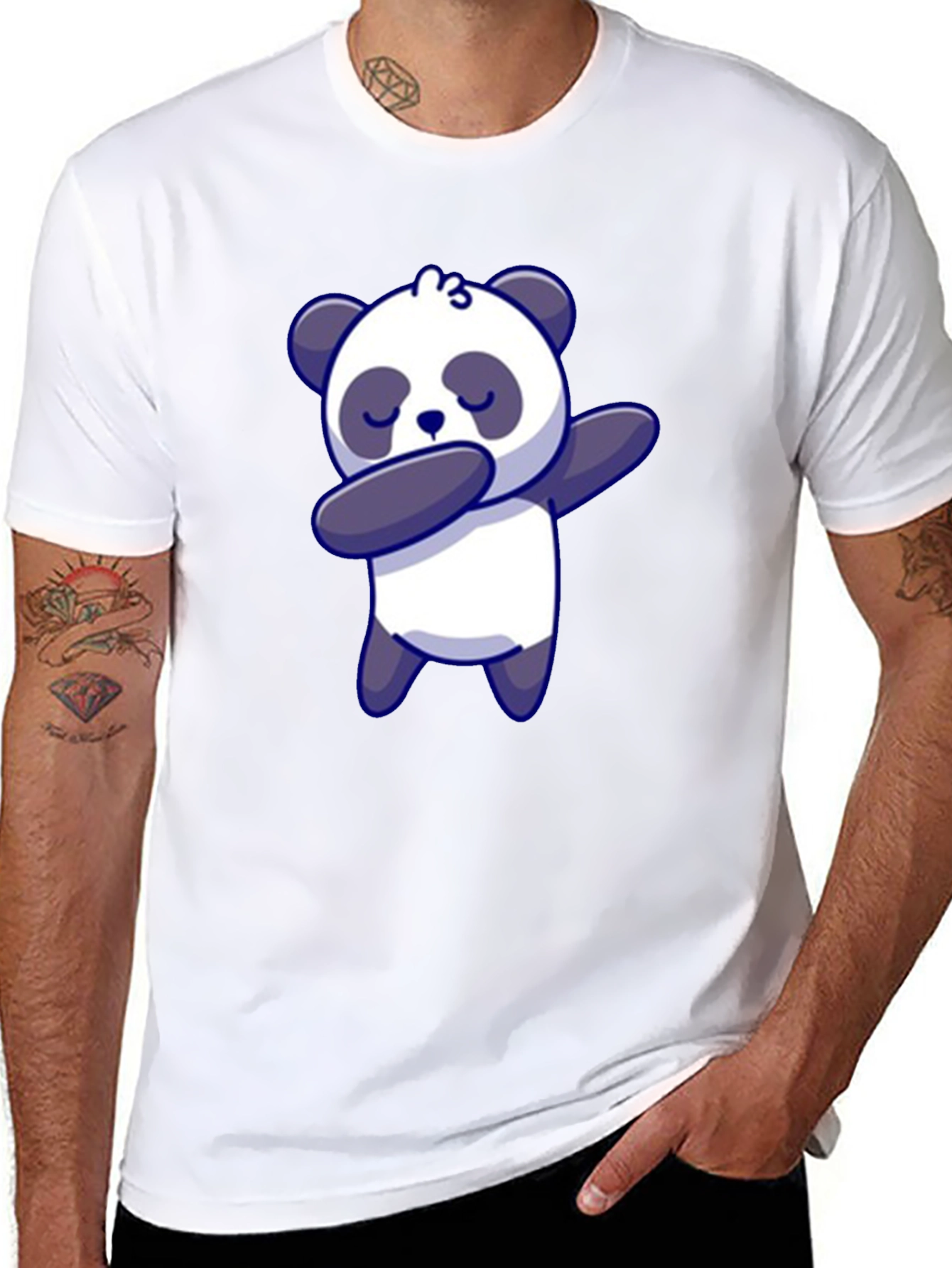Dabbing Panda Bear T-Shirt Black