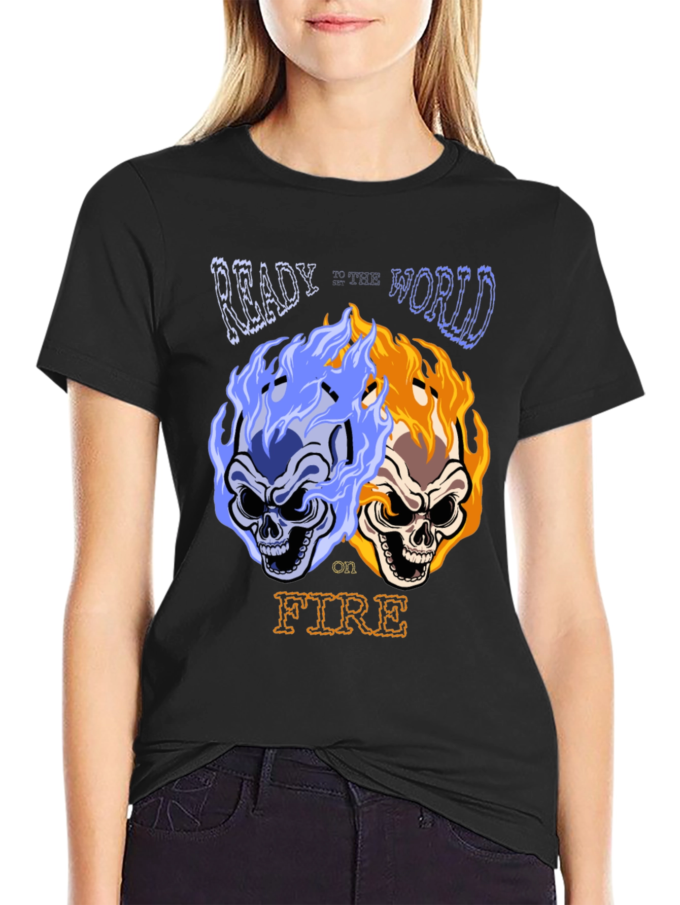 Ready to ignite the world skull T-shirt