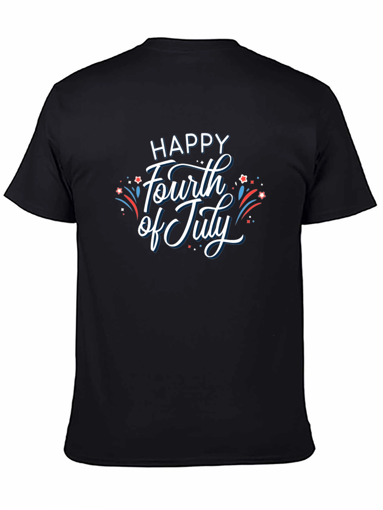 Happy Fourth of July Graphic Tee - Black