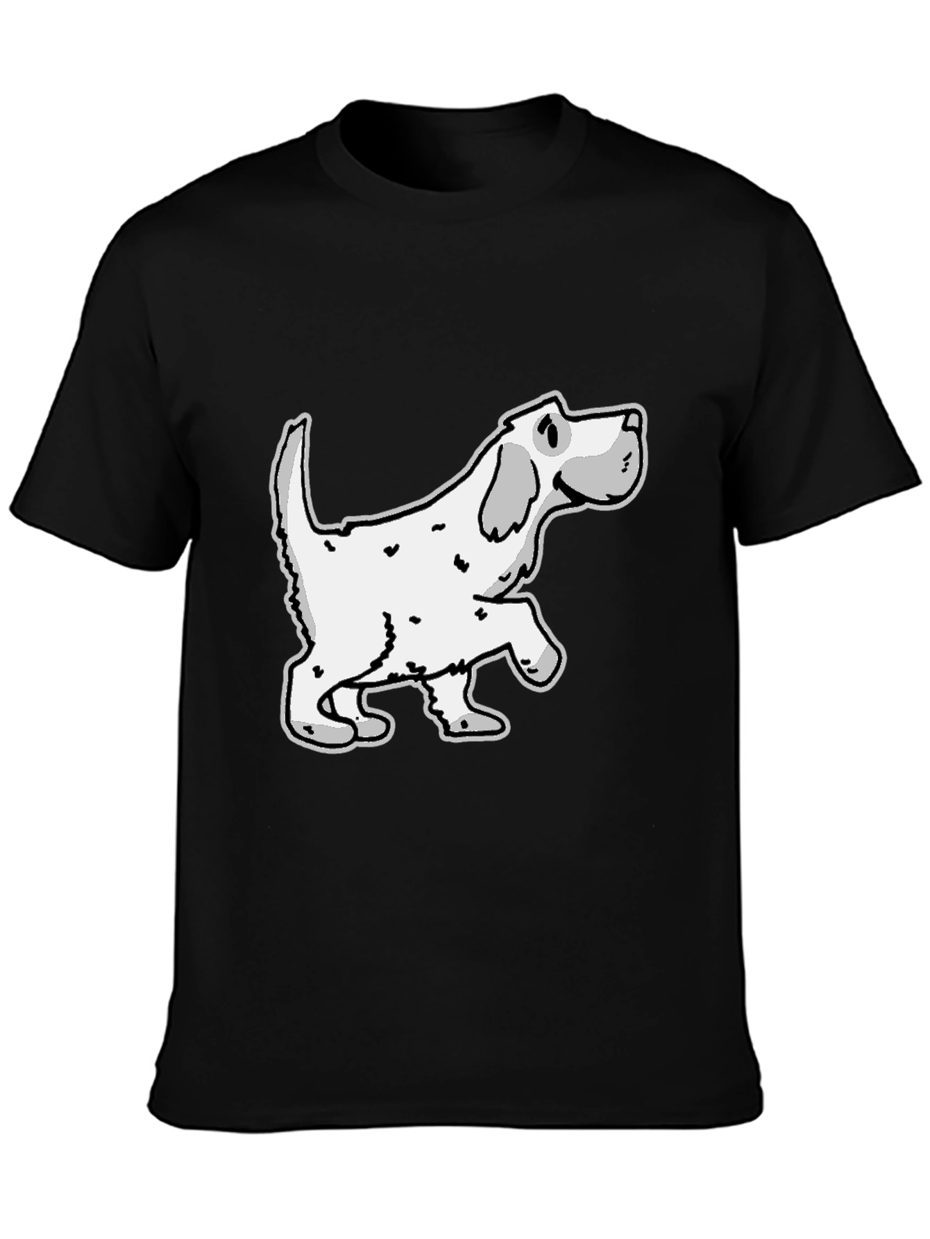 Dog Graphic Tee - Mens Black Cotton Shirt