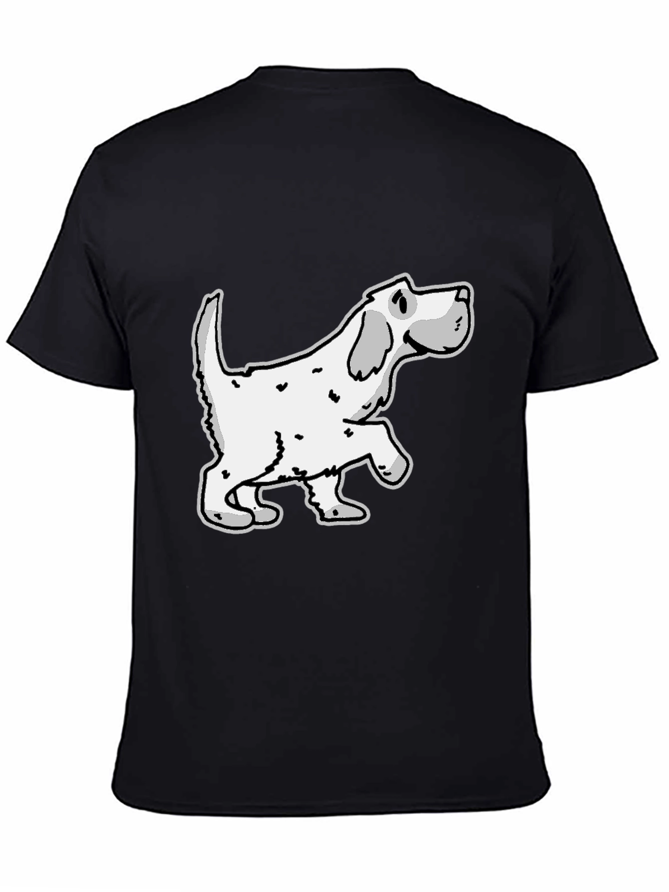 Dog Graphic Tee - Mens Black Cotton Shirt