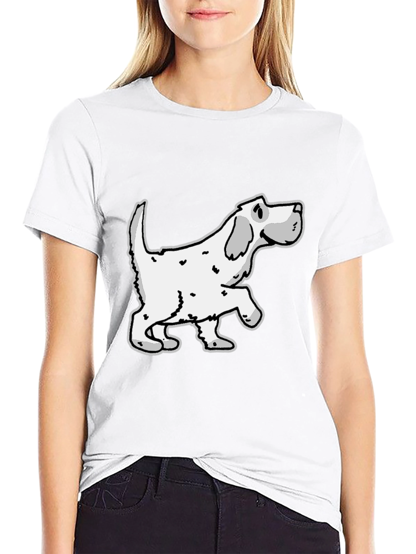Dog Graphic Tee - Mens Black Cotton Shirt