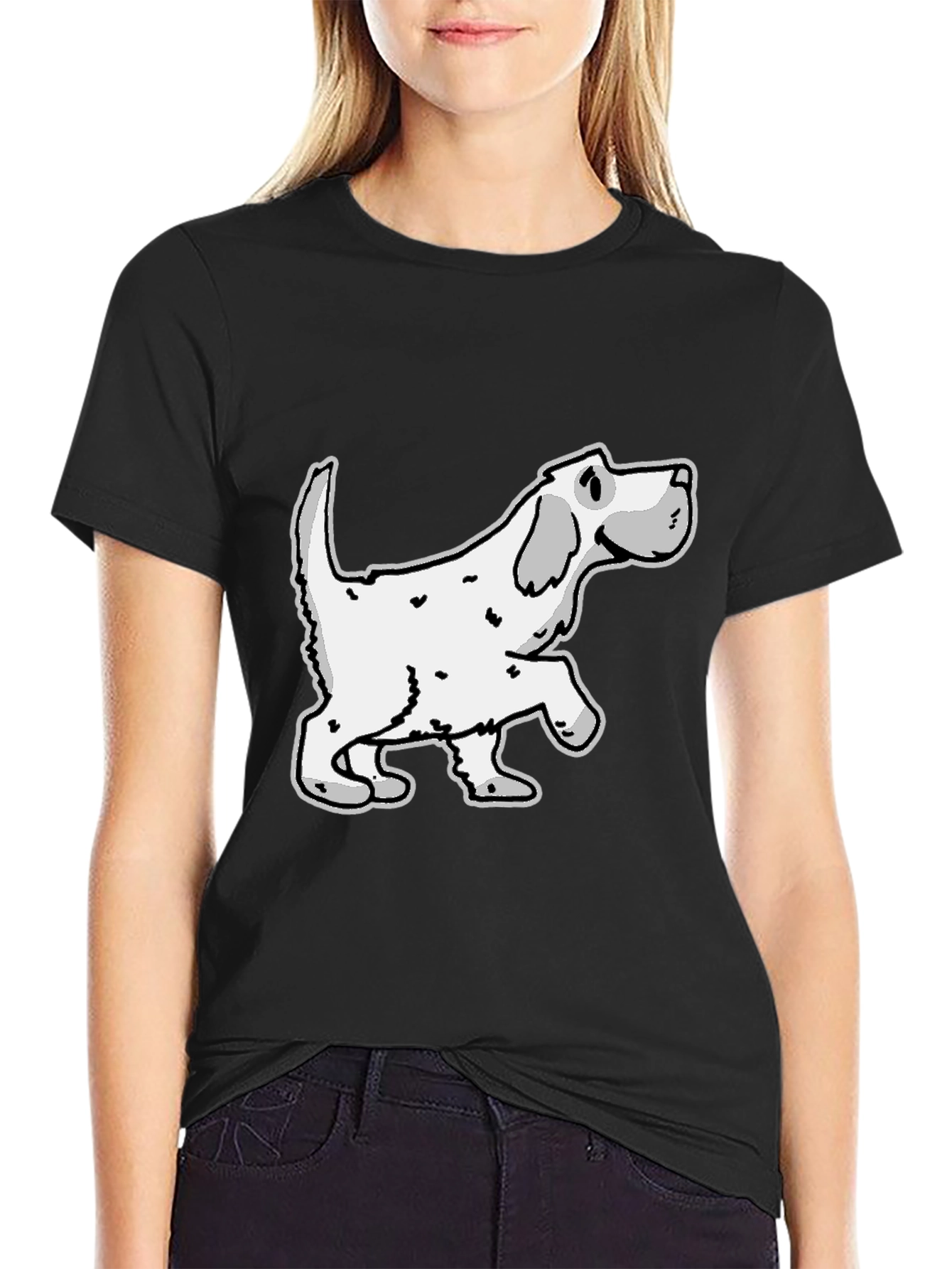 Dog Graphic Tee - Mens Black Cotton Shirt