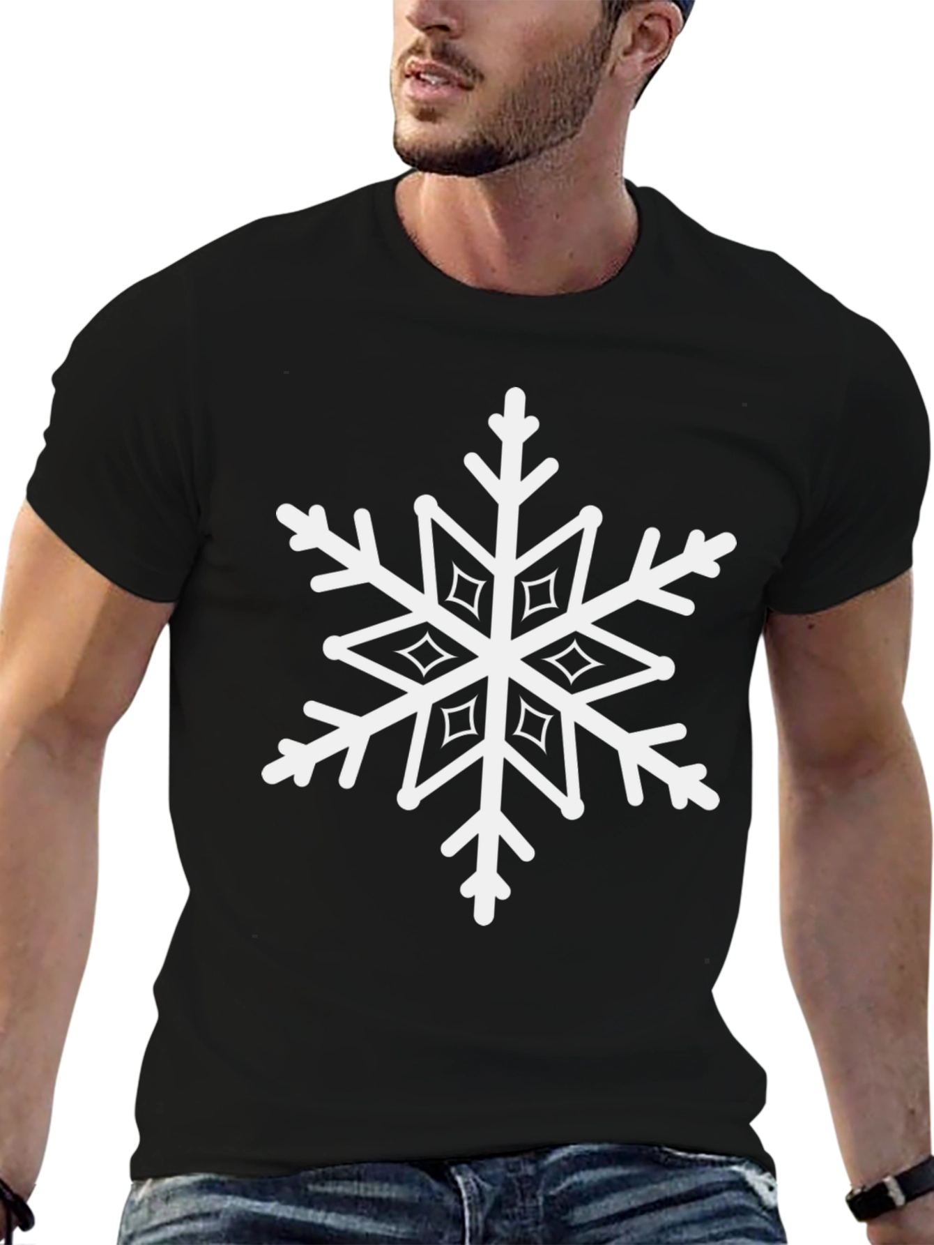 Black Snowflake Tee - Winter Ready!