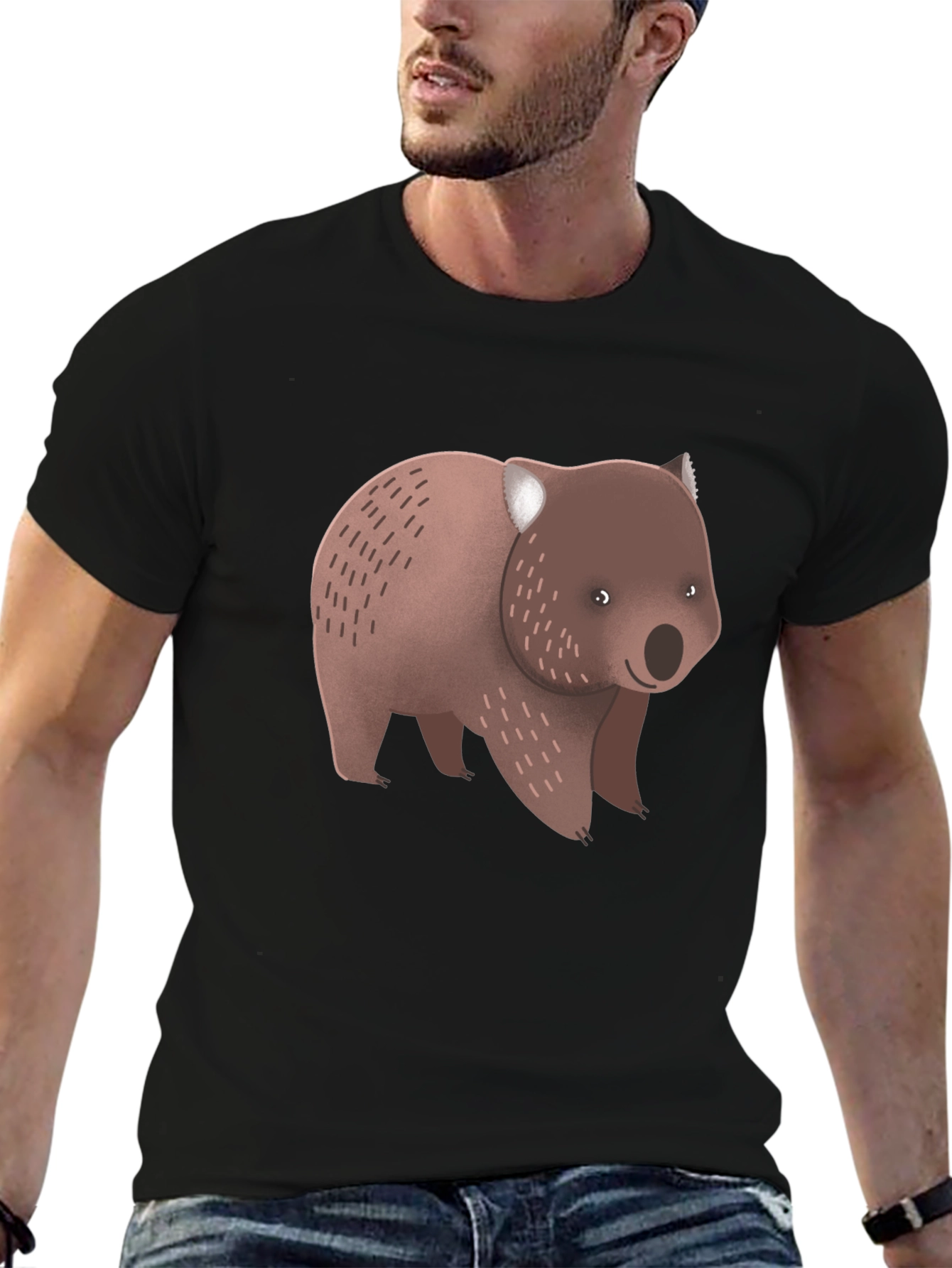 Wombat Graphic Tee - Unisex Black T-Shirt