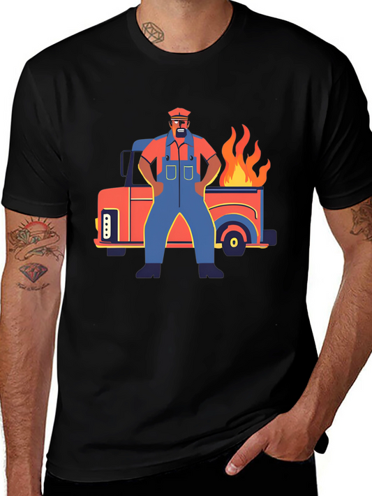 Cartoon Truck Fire T-Shirt