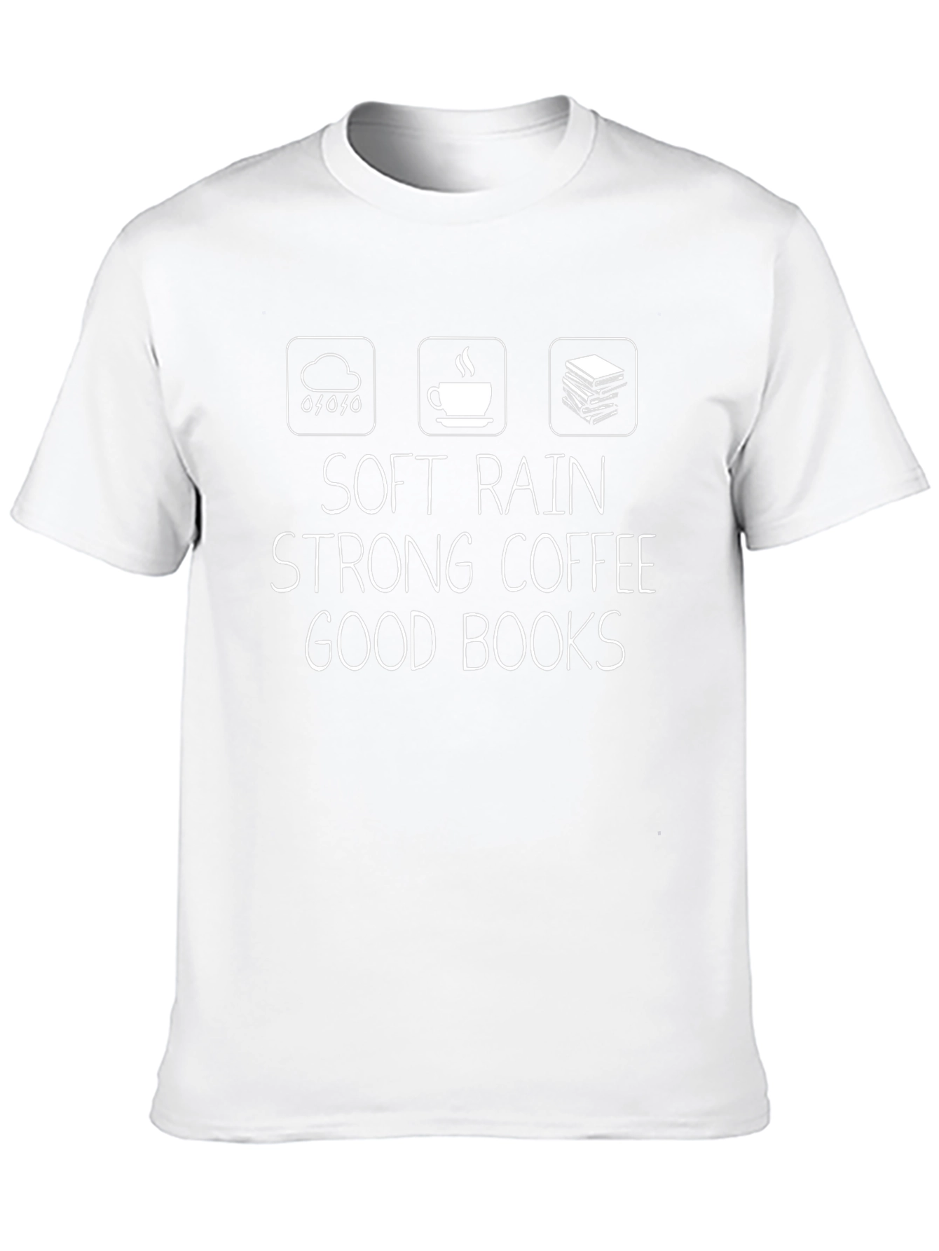 Soft Rain Strong Coffee Good Books T-Shirt