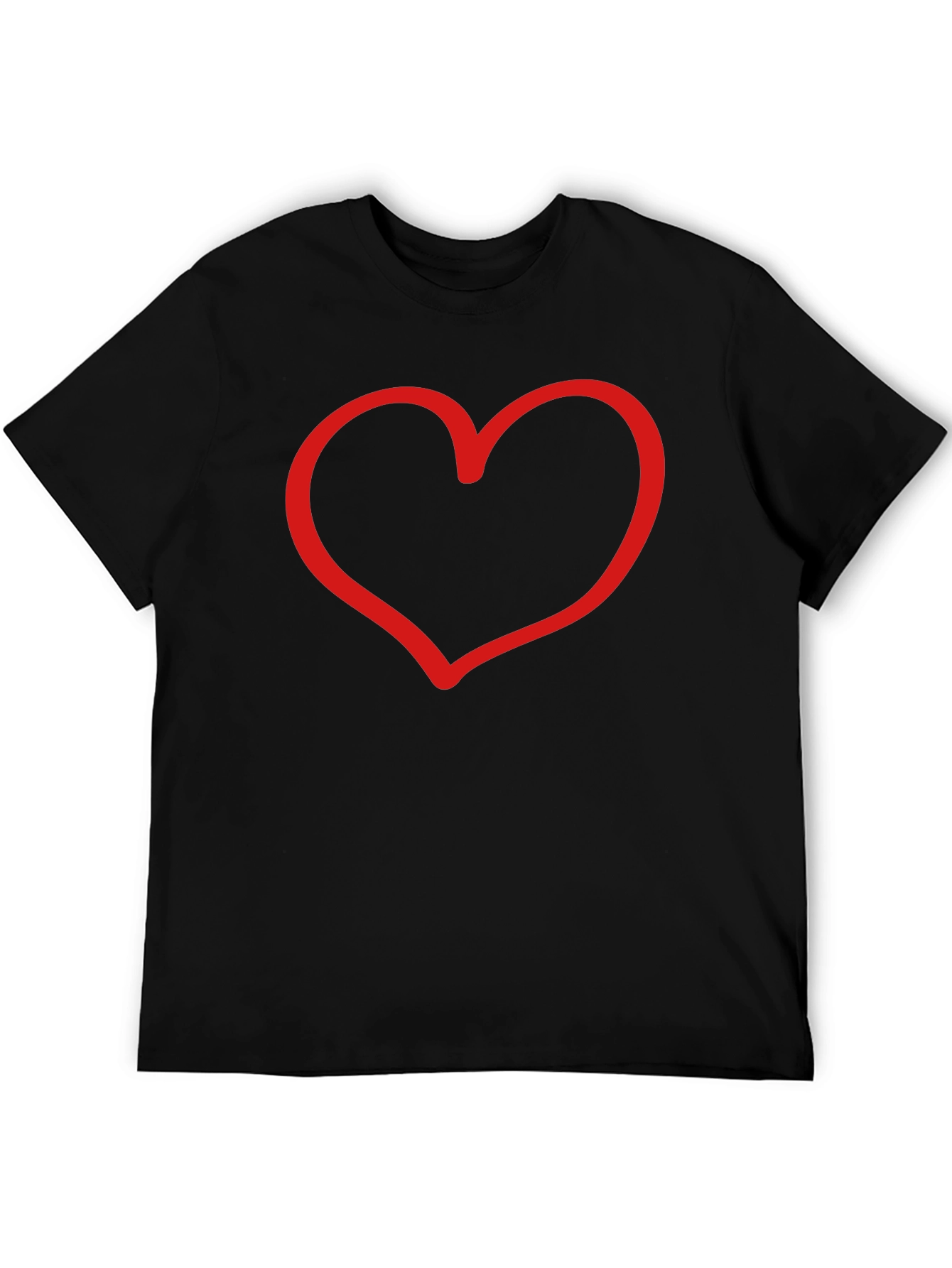 Heart Graphic Black T-Shirt - Stylish Casual Wear