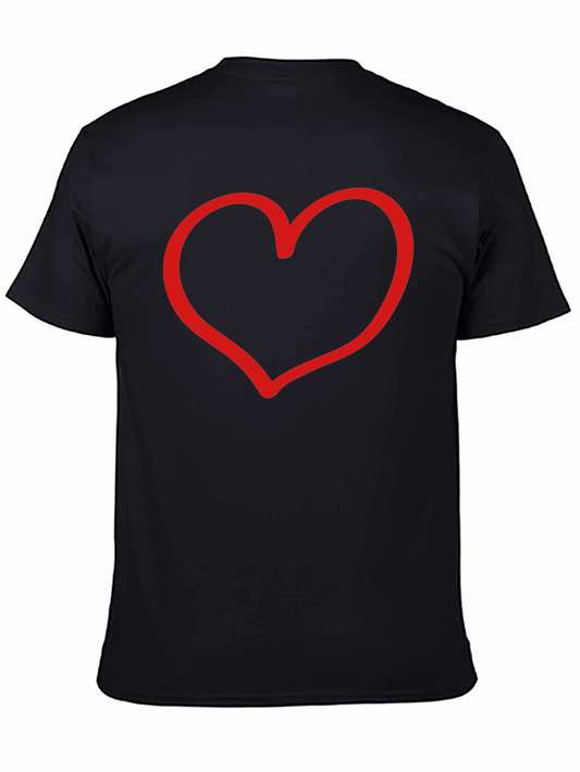 Heart Graphic Black T-Shirt - Stylish Casual Wear