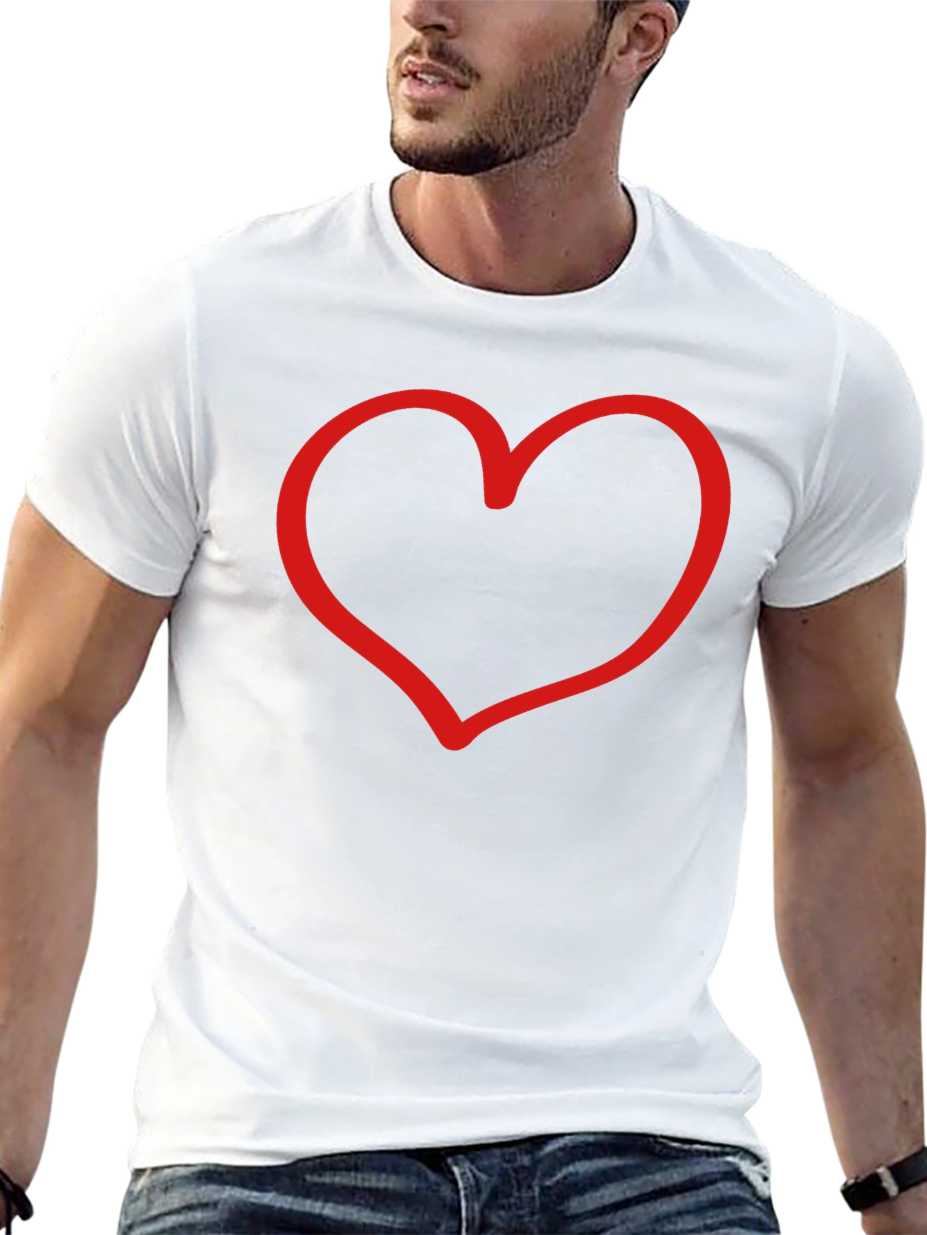 Heart Graphic Black T-Shirt - Stylish Casual Wear