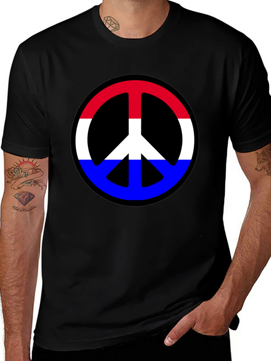 Retro Peace Sign T-Shirt - Red White & Blue