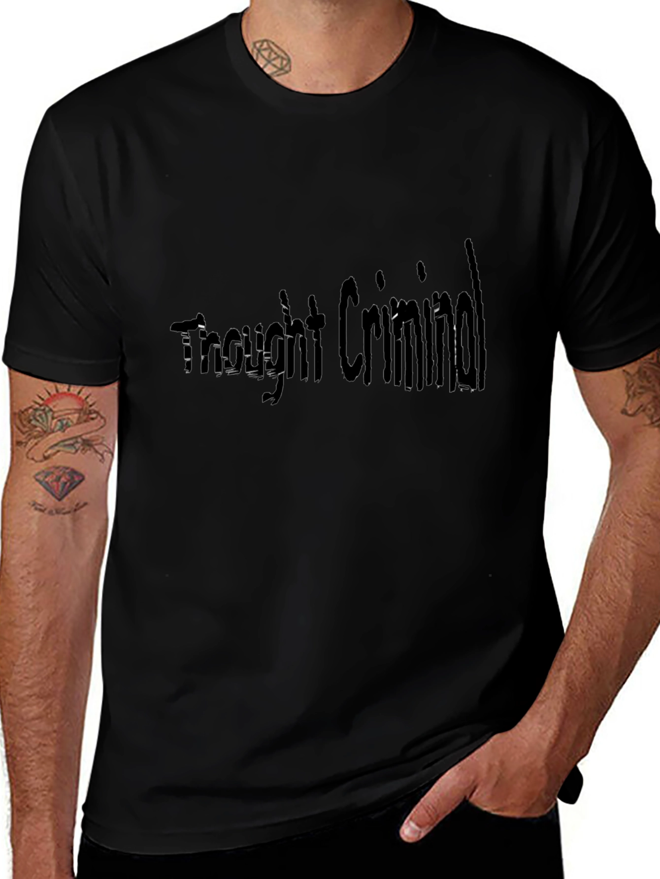 Thought Criminal Black T-Shirt - Express Yourself