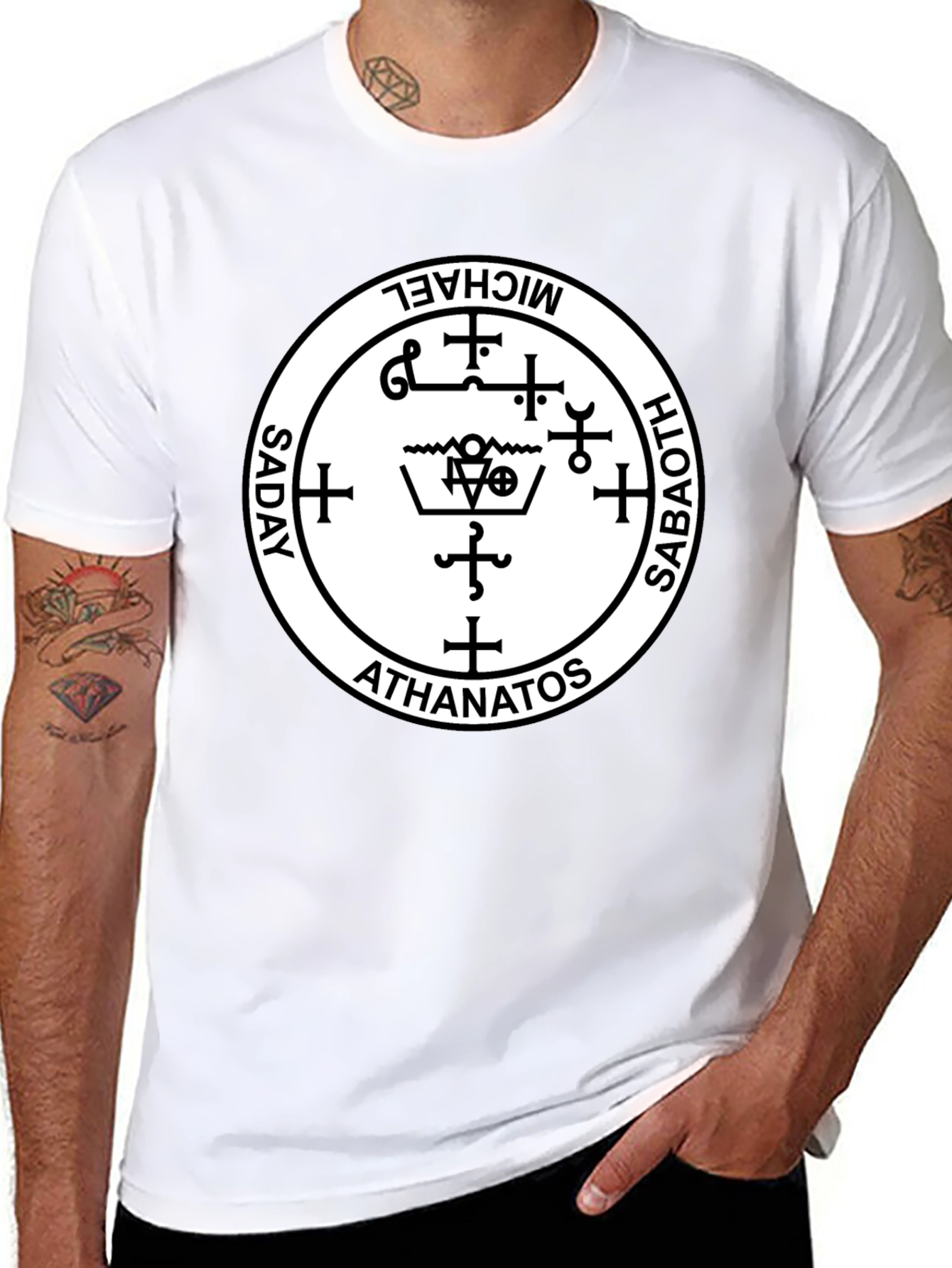 Occult Sigil T-Shirt - Michael Saboath Athanatos Saday
