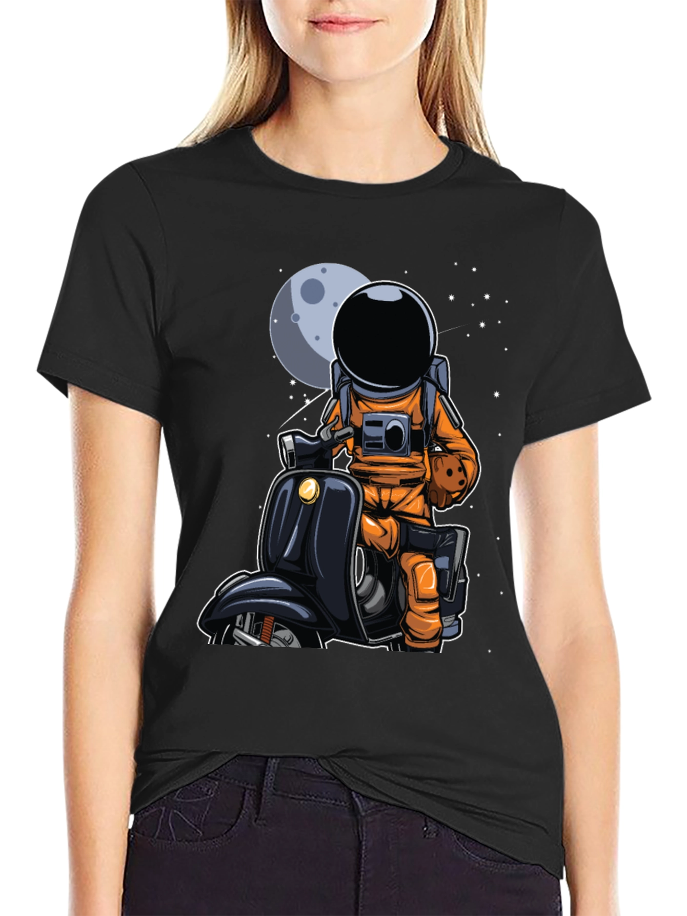 Astronaut on Scooter Graphic Tee