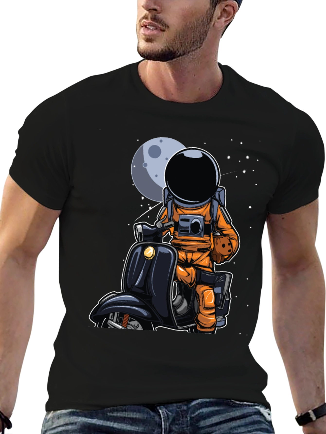Astronaut on Scooter Graphic Tee