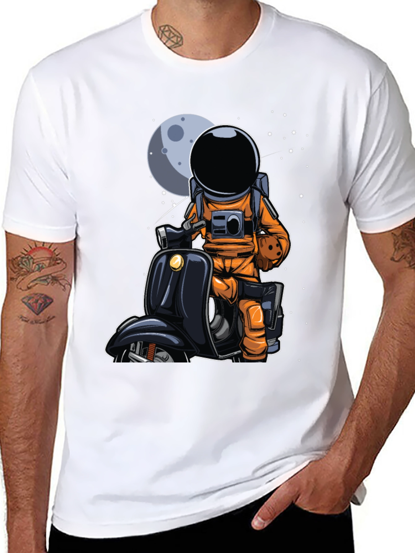 Astronaut on Scooter Graphic Tee