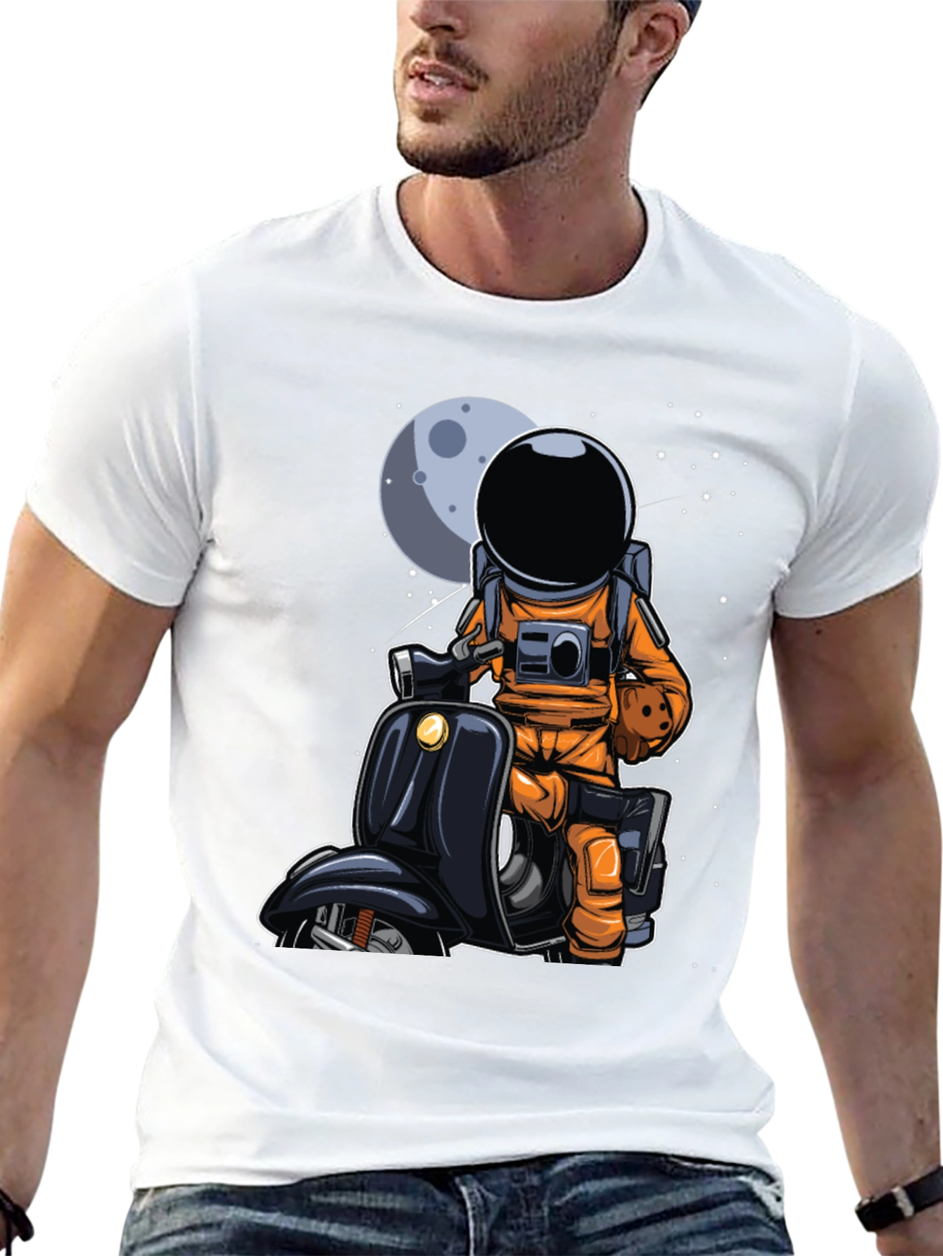 Astronaut on Scooter Graphic Tee