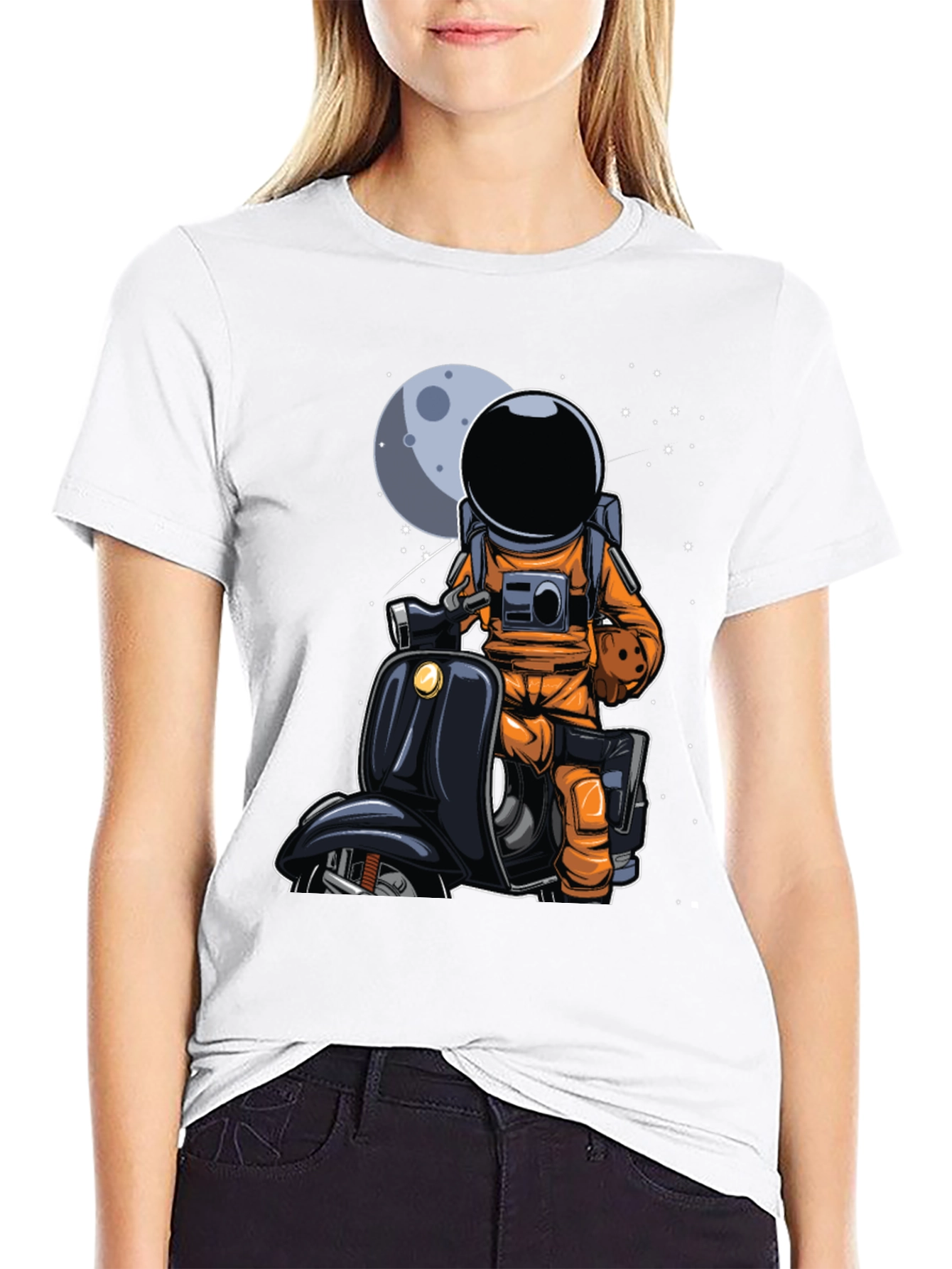 Astronaut on Scooter Graphic Tee