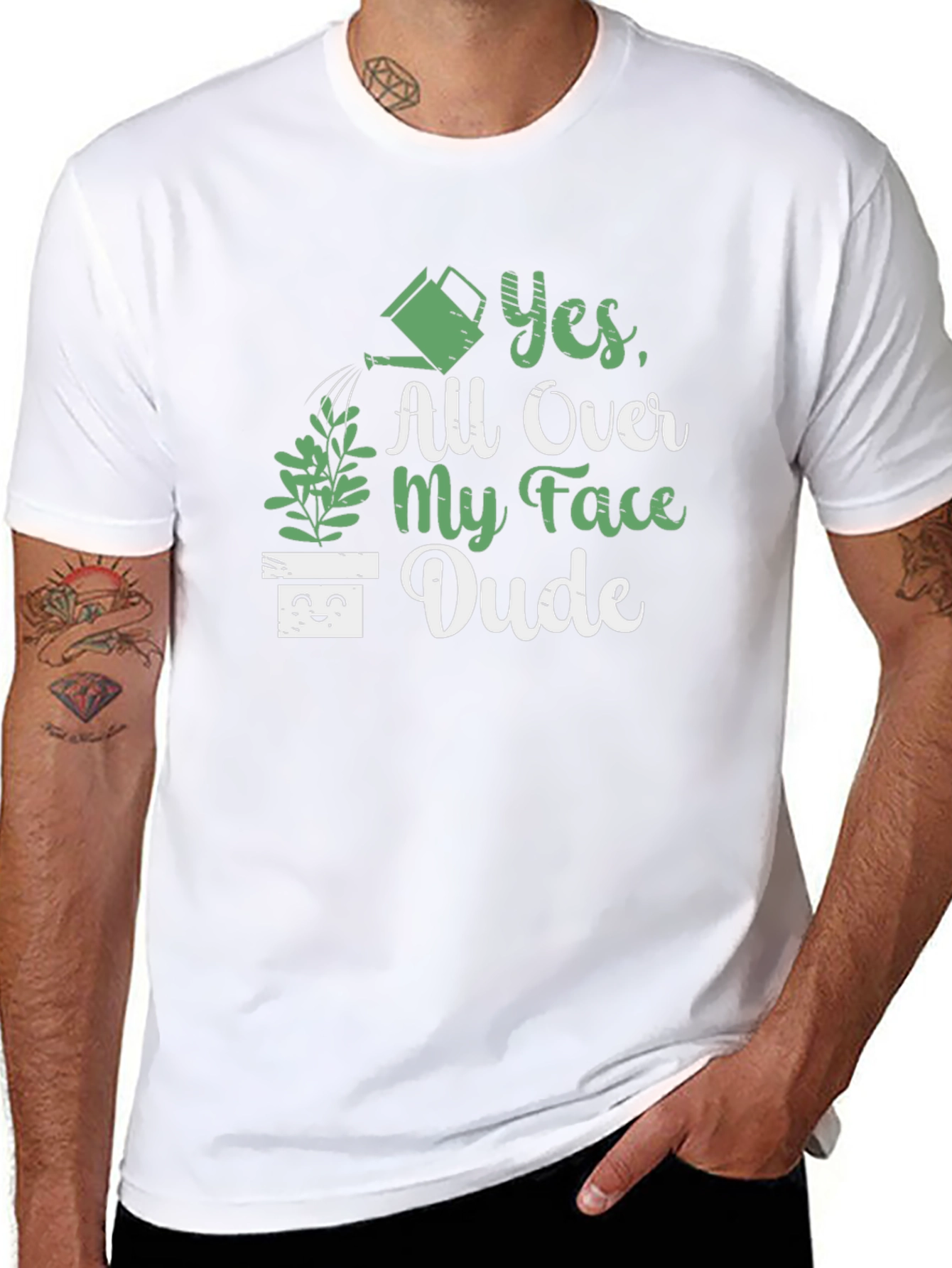 Funny Yes All Over My Face Dude Graphic T-Shirt